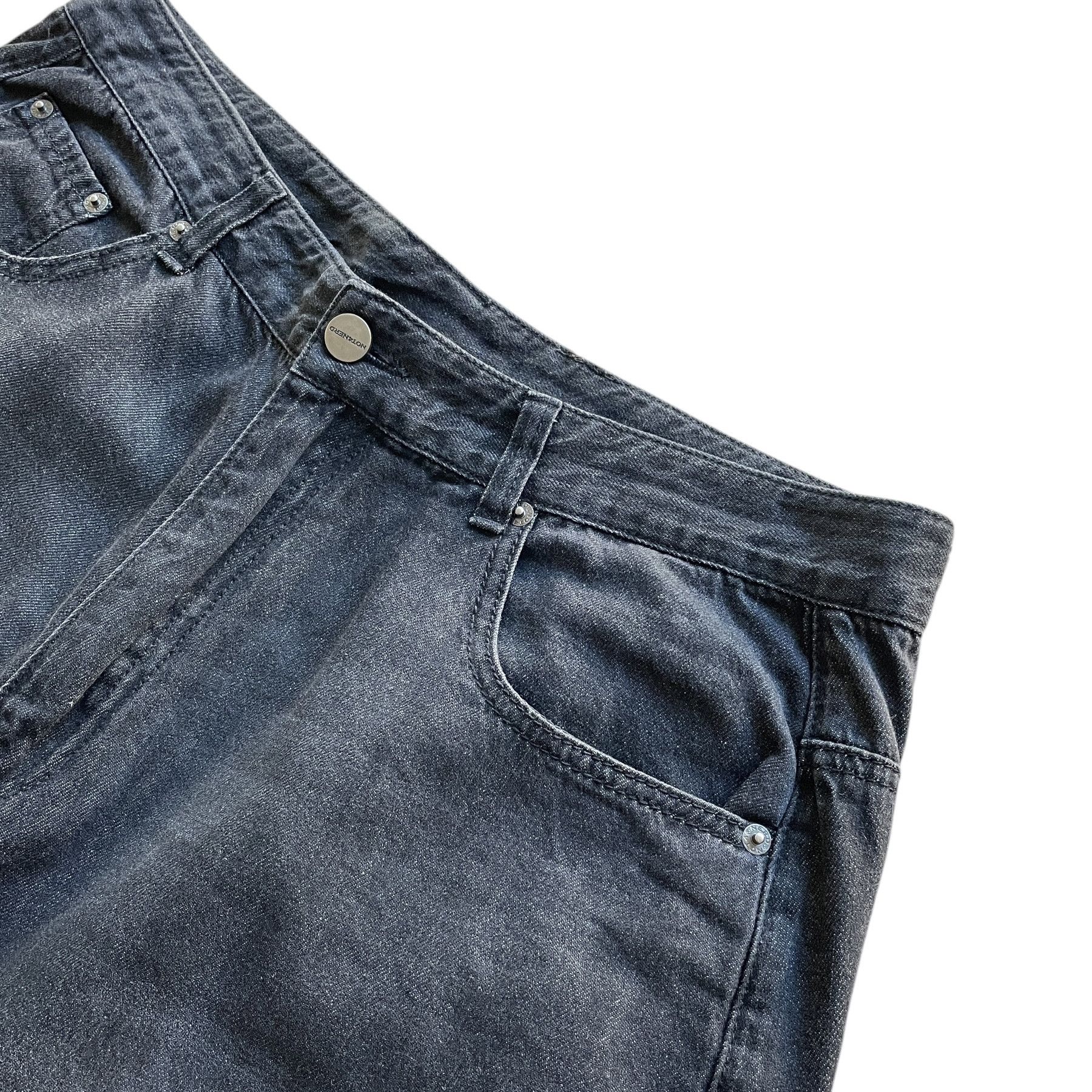 Japanese Brand Baggy skater hiphop linen like washed denim jeans Size US 34 / EU 50 - 3 Thumbnail