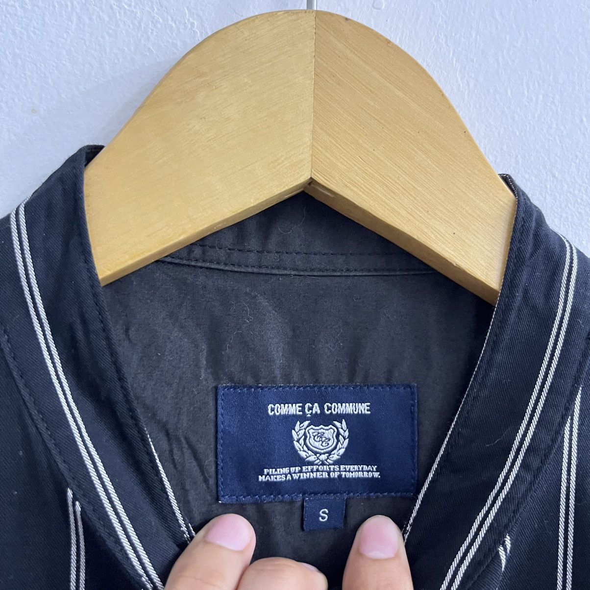 Issey Miyake Comme Ca Commune - Striped 3/4 Sleeve Button Up Shirt Size US S / EU 44-46 / 1 - 4 Thumbnail
