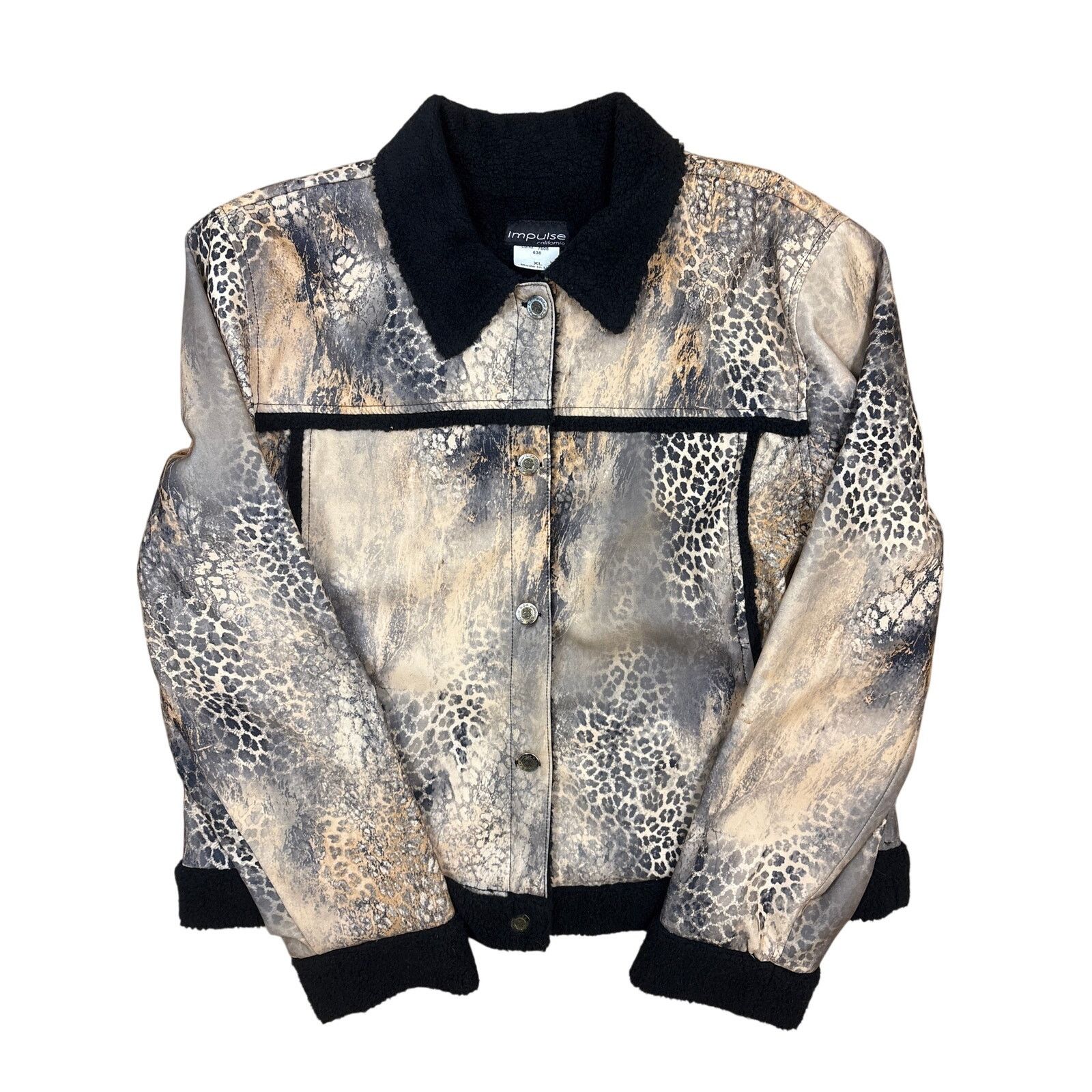 Impulse Vintage 90s Impuse faux Animal Print patchwork XL coat Size XL / US 12-14 / IT 48-50 - 2 Thumbnail