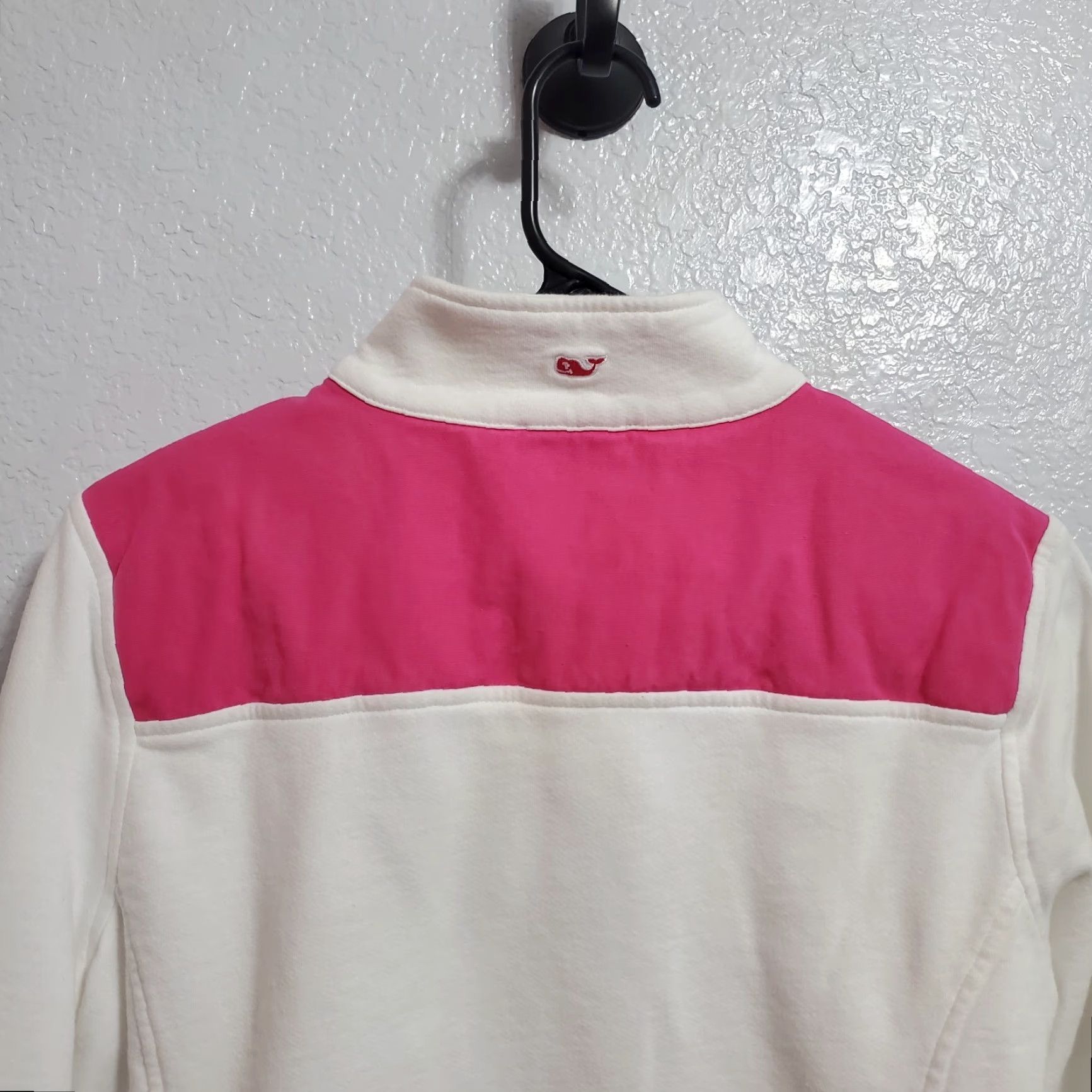 Vineyard Vines Vineyard Vines Sweatshirt Women M White Pink 1/4 Zip Pullover 100% Cotton Mock Neck Long Sleeve Logo Size M / US 6-8 / IT 42-44 - 6 Thumbnail