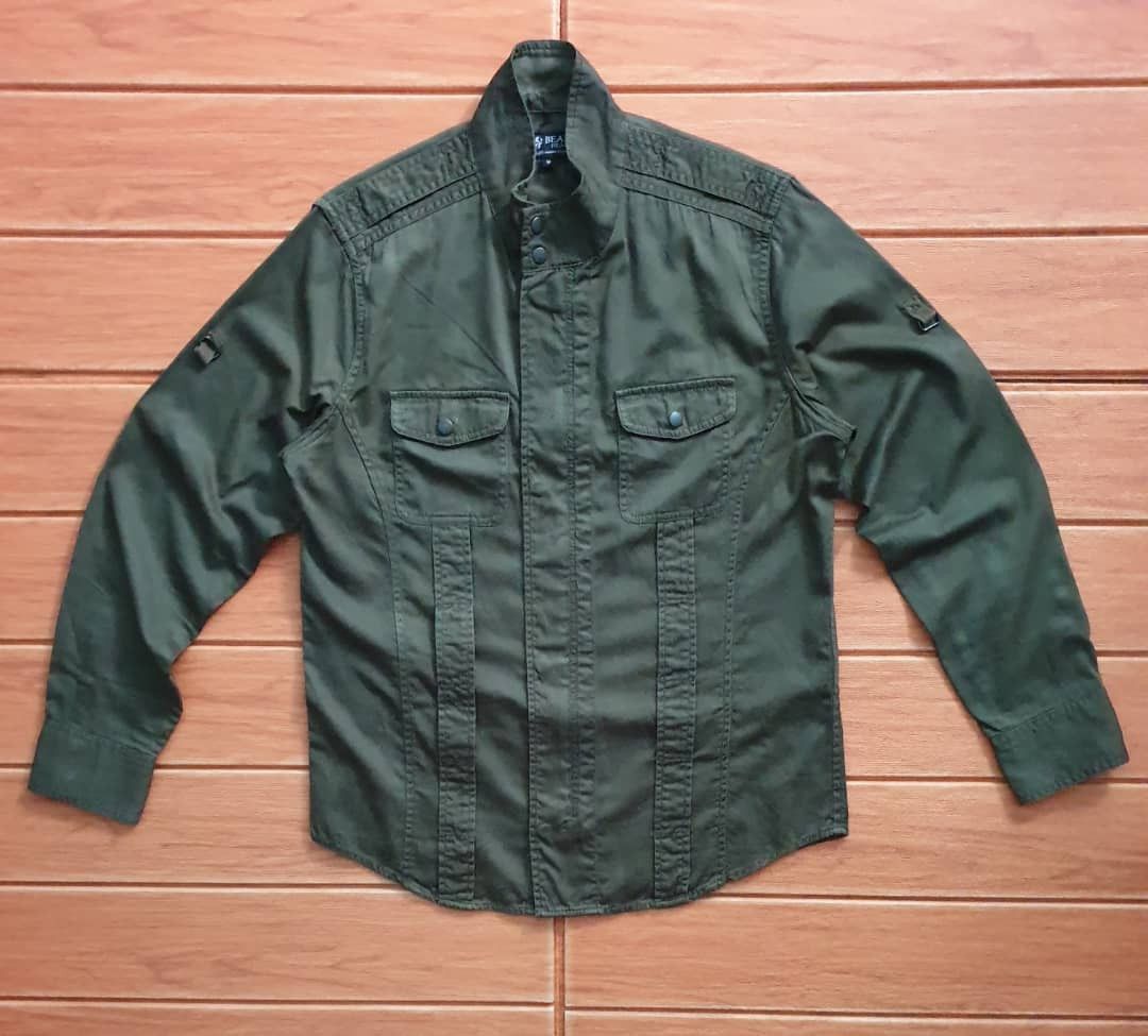💥Beams heart green military Japanese shirt