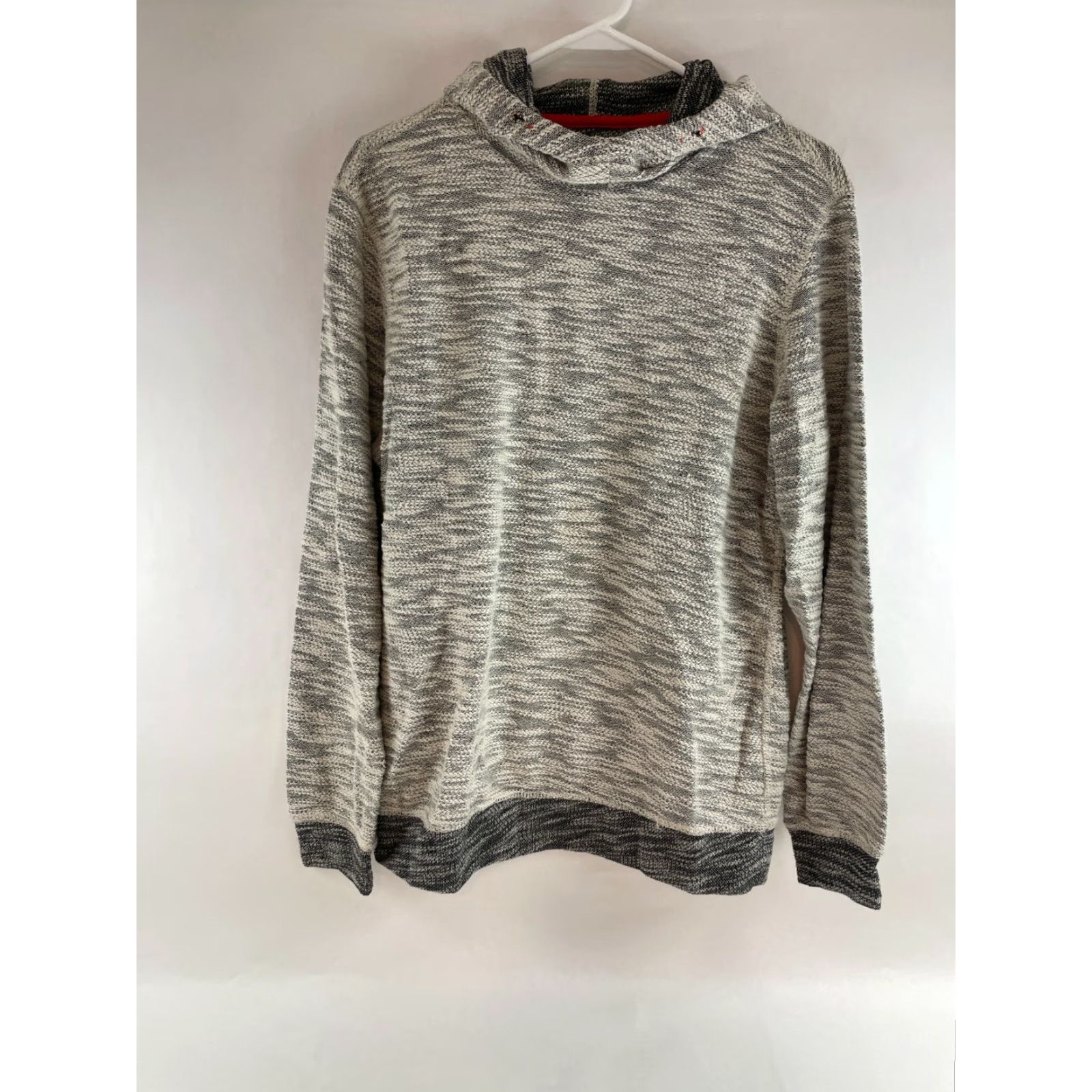 Vintage UNIONBAY Women's Size Medium Cream Gray Missing Hood String Sweater Size M / US 6-8 / IT 42-44 - 2 Thumbnail