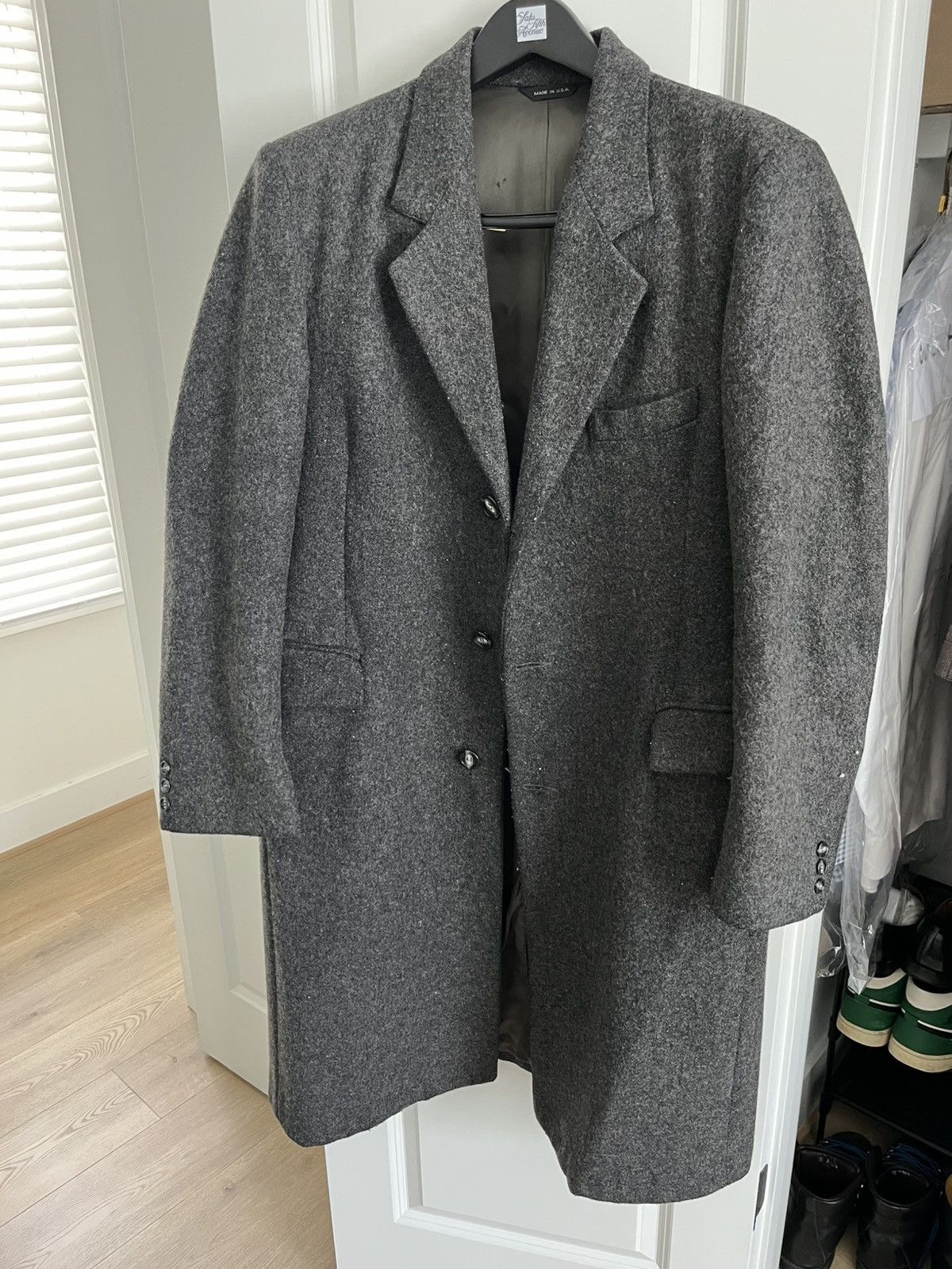 Vintage Vintage Gray Wool American Male Overcoat Size US L / EU 52-54 / 3 - 1 Thumbnail