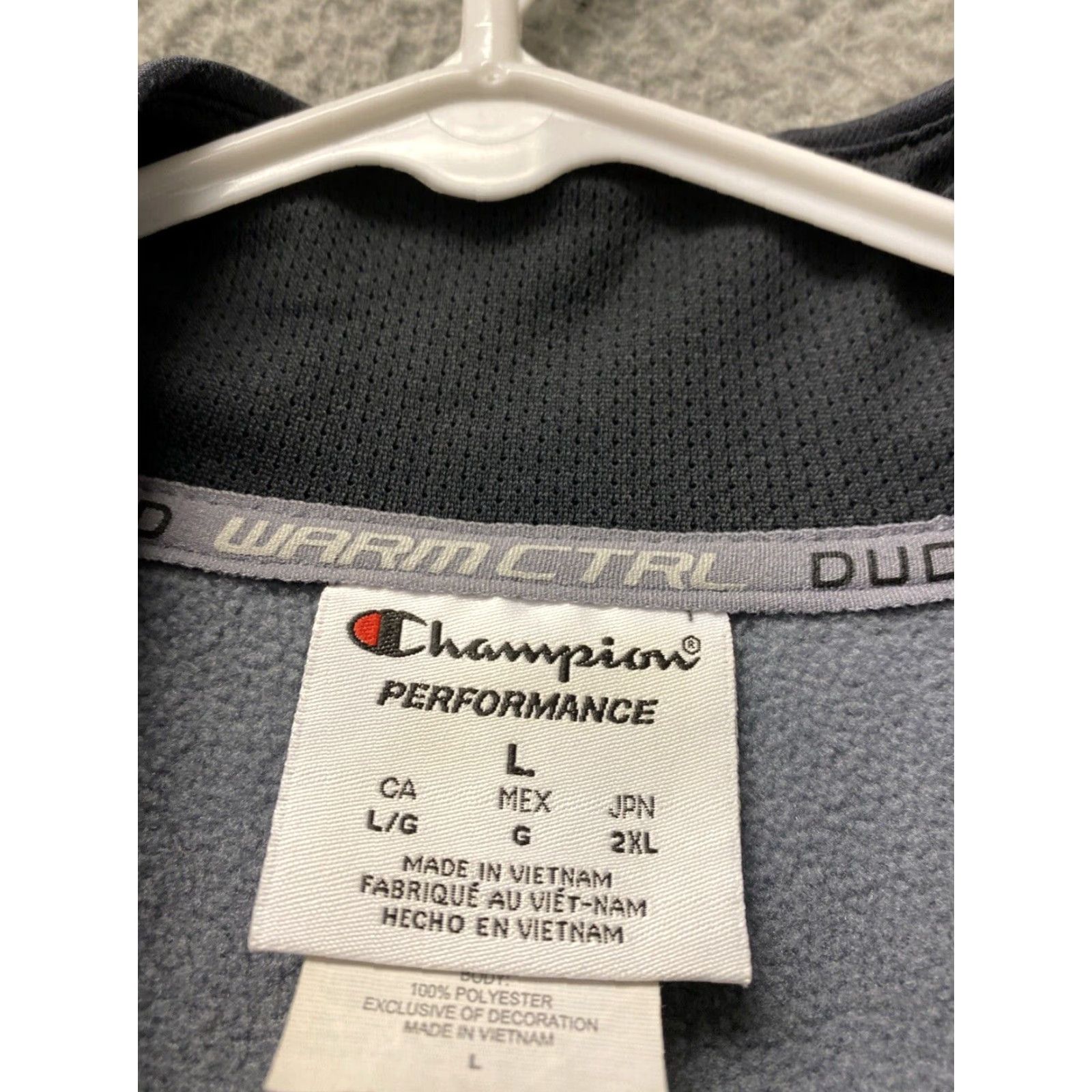 Champion Champion Jacket Men L Gray Fleece 1/4 Zip Logo Pockets 60-38 Size US L / EU 52-54 / 3 - 3 Thumbnail