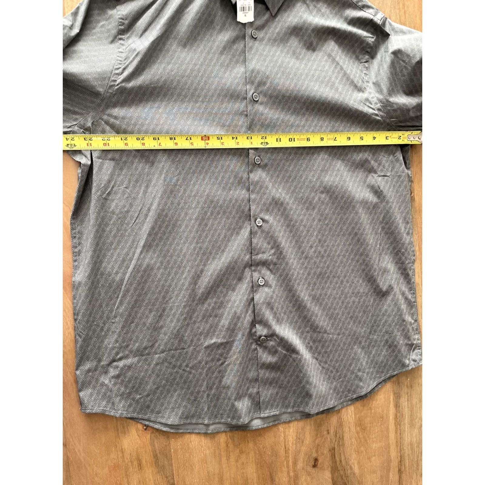Express NWT Express Geometric Print Button Up Shirt Mens XL Gray Office Preppy Travel Size US XL / EU 56 / 4 - 6 Thumbnail