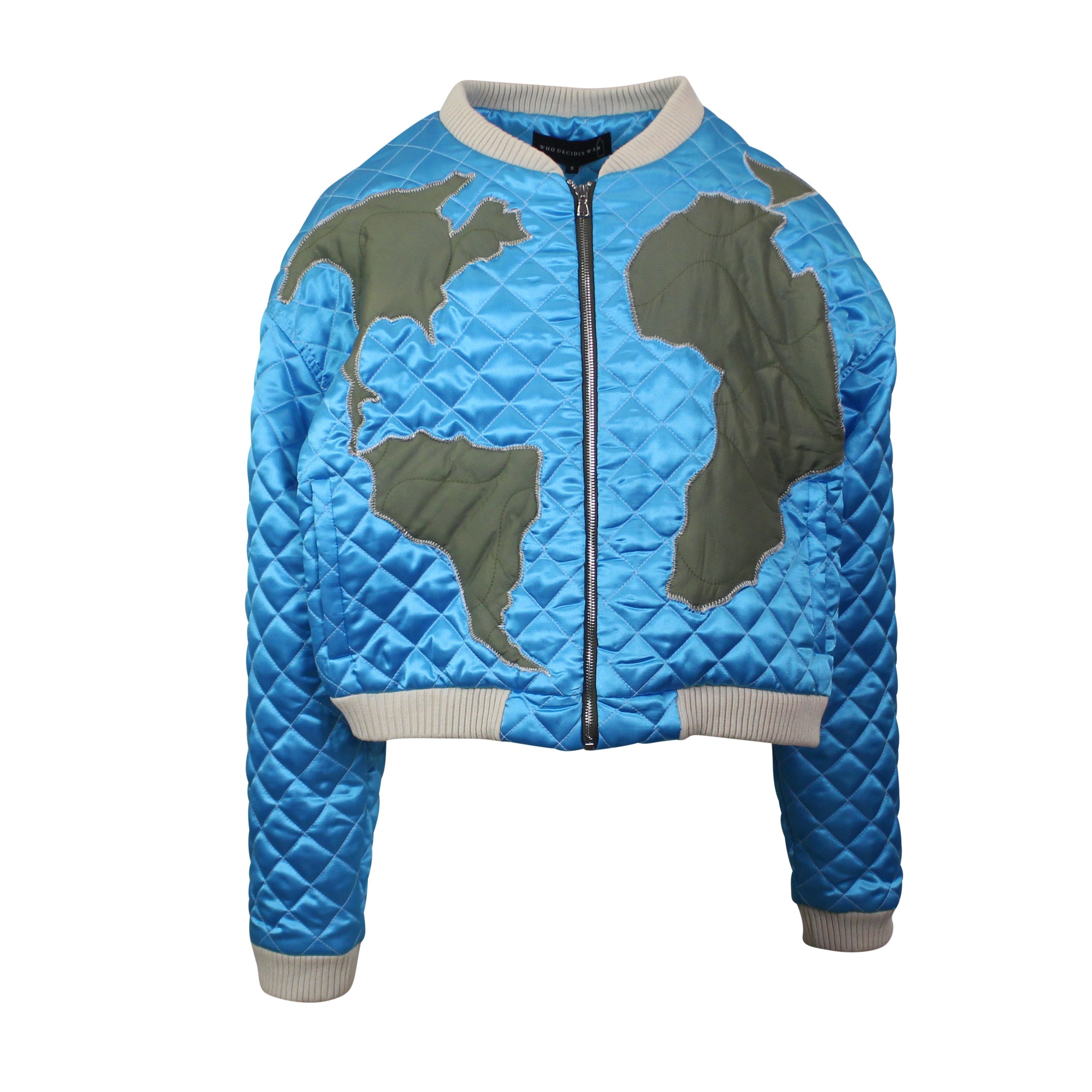 image of Who Decides War Sky Blue Global Grid Bomber Size S, Men's