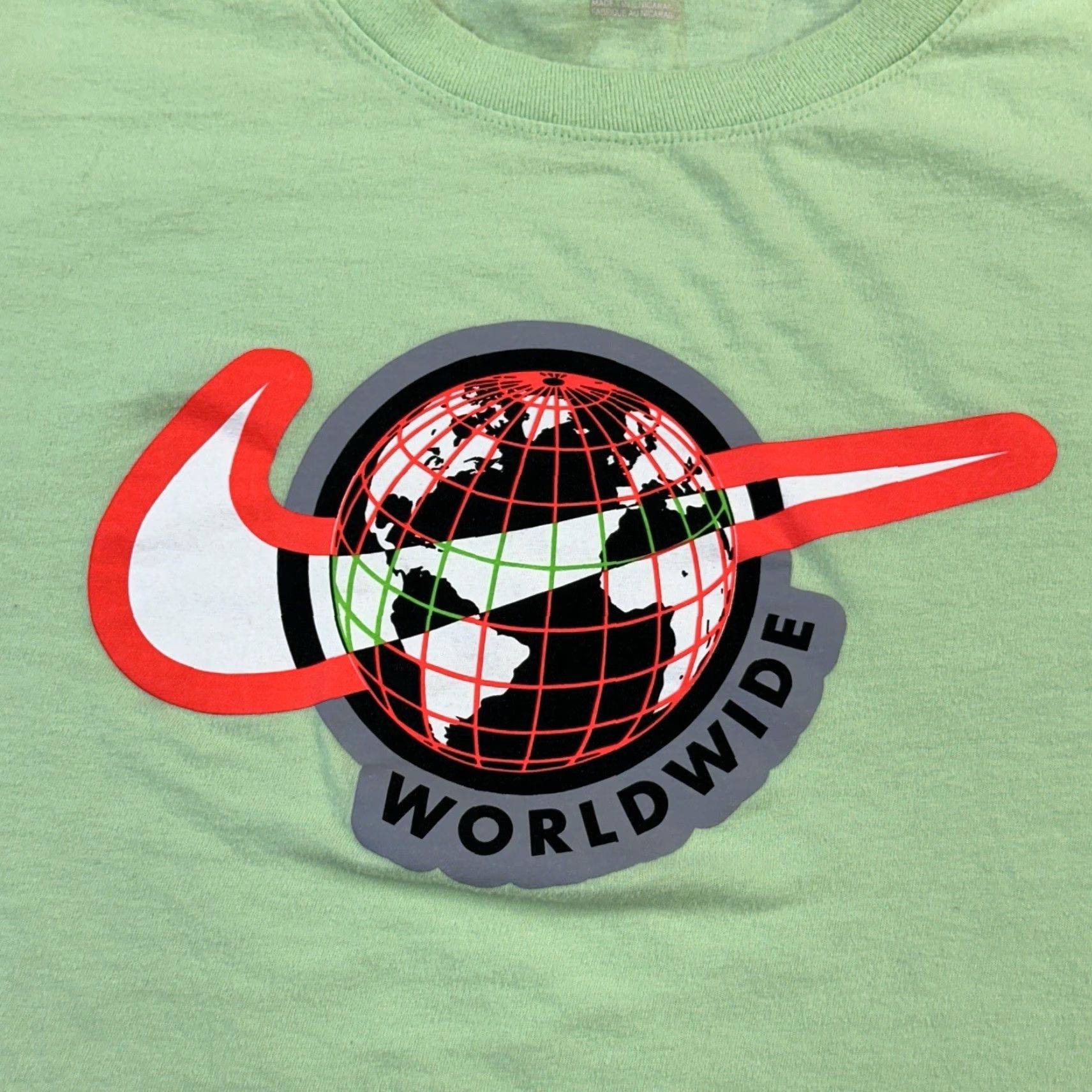 Nike Nike Sportswear Shirt Mens 2XL Green Worldwide Graphic Swoosh Short Sleeve Nike Air Casual T-Shirt 90s City Retro USA Mens Size US XXL / EU 58 / 5 - 2 Thumbnail