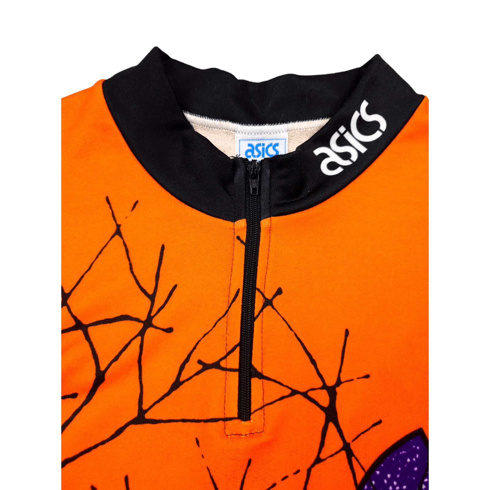 Asics × Vintage 💎 Streetwear Cycling T-shirt Shirt Orange Blue Sport XL Y2K Size US XL / EU 56 / 4 - 4 Thumbnail