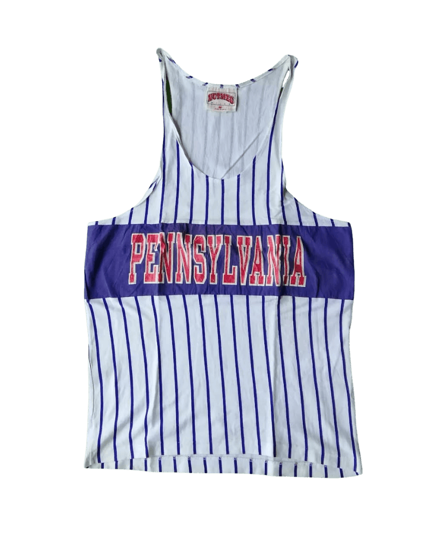 Nutmeg × Vintage Vintage Nutmeg White Striped Pennsylvania Woman Tanktop Size M / US 6-8 / IT 42-44 - 1 Thumbnail