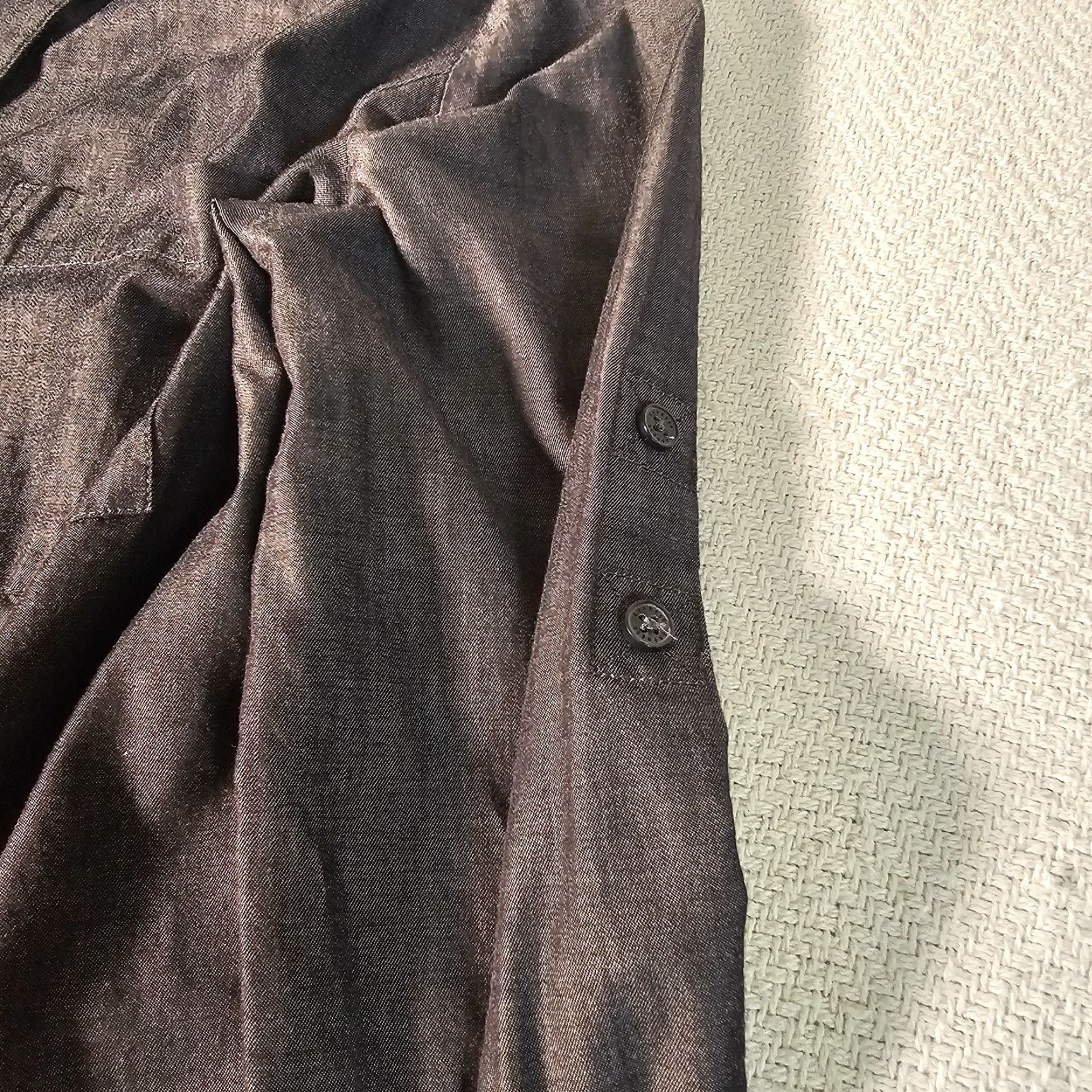 Express VINTAGE Express Women’s Black Cotton Button-Up Collared Shirt Long Sleeve Size L Business Formal Size L / US 10 / IT 46 - 7 Thumbnail