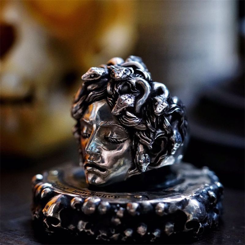 Jewelry Medusa Design Jewelry Rings Open Chrome Ring (Size 7-13) Size ONE SIZE - 4 Thumbnail