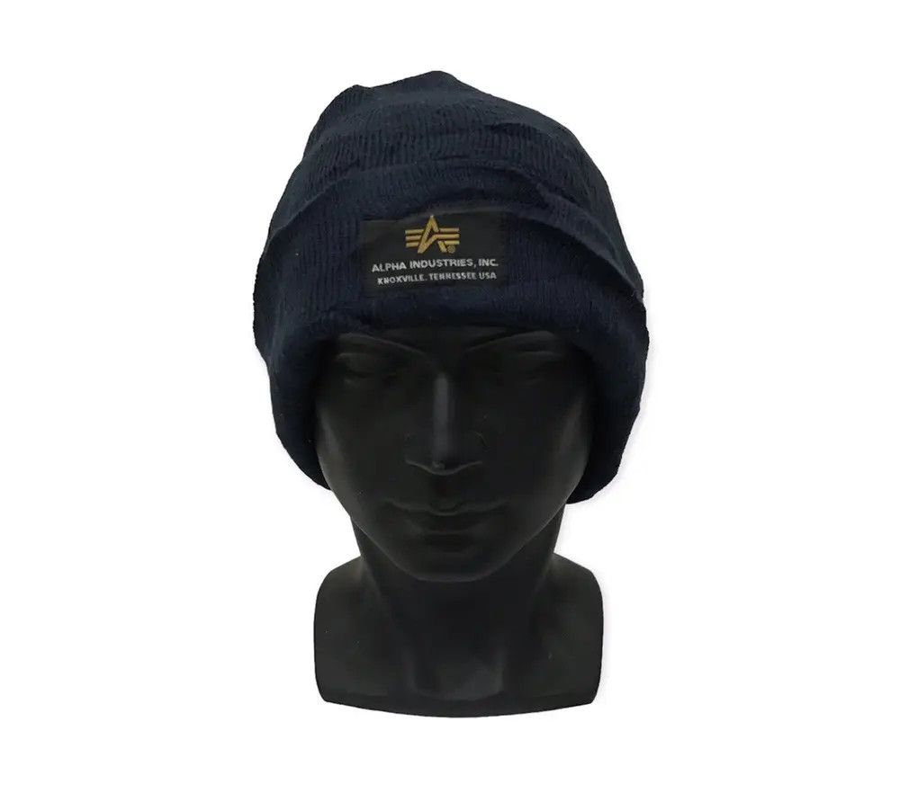 Alpha Industries × Vintage Alpha Industries Plain Beanie Hat Size ONE SIZE - 1 Thumbnail
