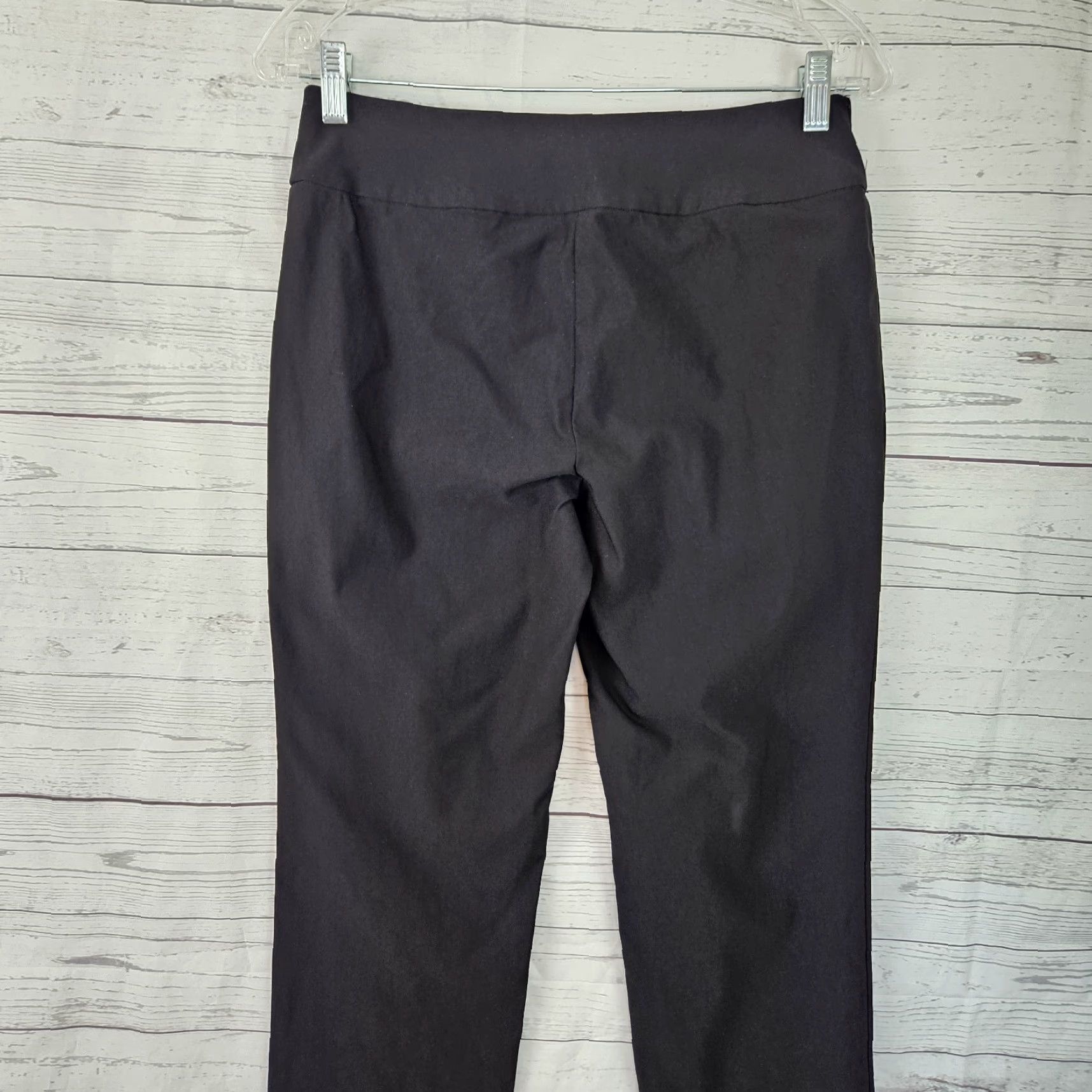 NIC+ZOE Nic+Zoe Womens Pants Sz 6 Black Pull On Mid Rise Rayon Blend Dress Pants Size 28" / US 6 / IT 42 - 4 Thumbnail