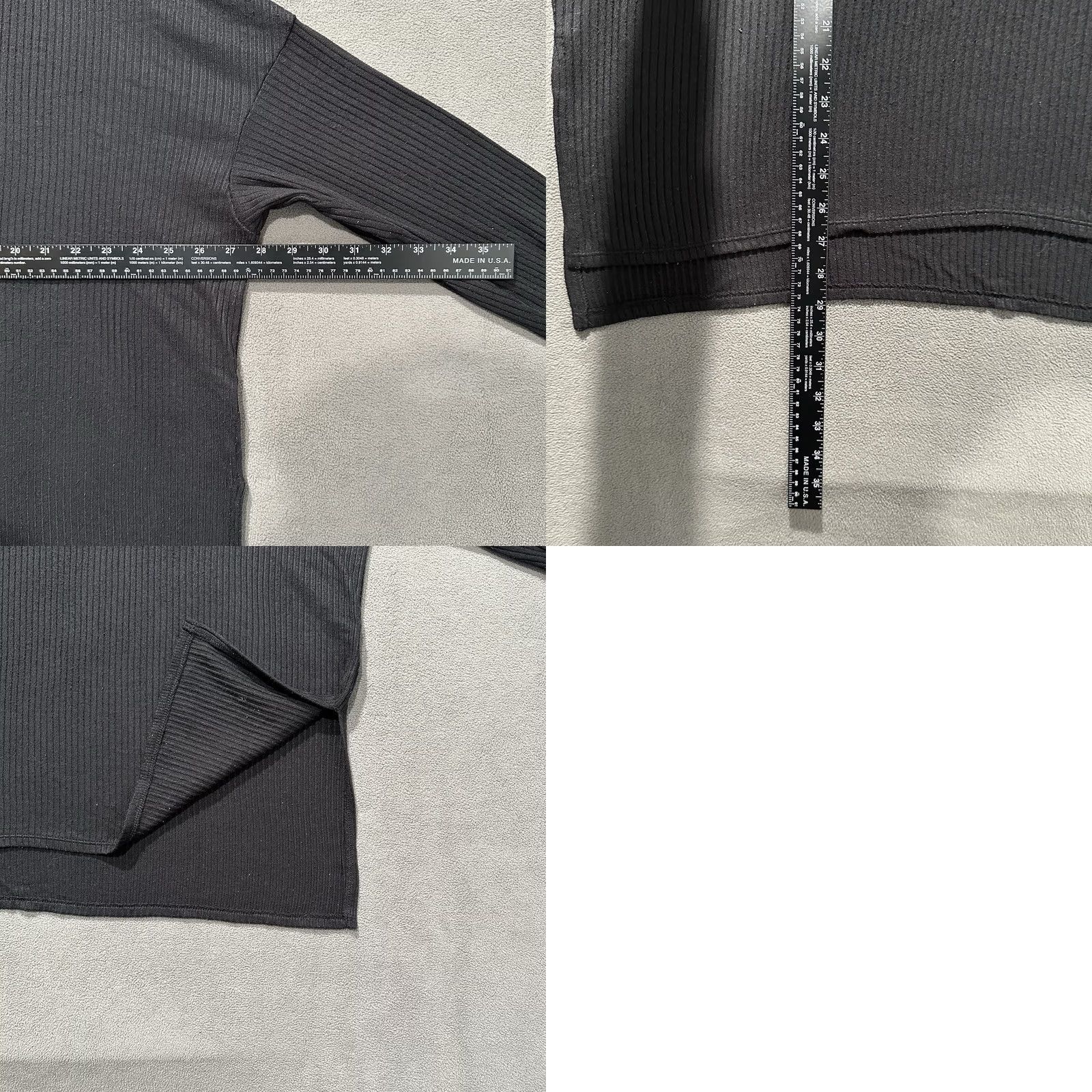 American Eagle Outfitters American Eagle Outfitters Shirt Womens XL Black Ribbed Knit V-Neck Stretch Soft Tunic EUC Size XL / US 12-14 / IT 48-50 - 8 Thumbnail