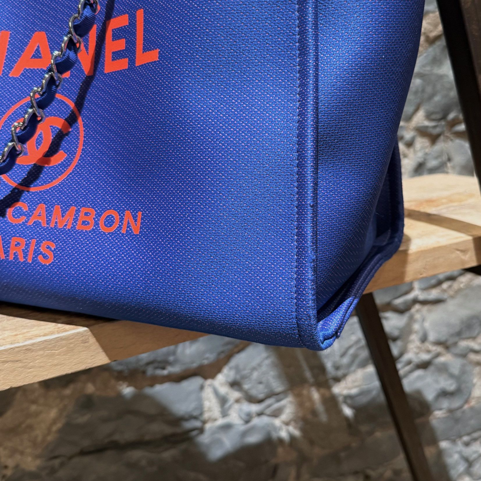 Chanel Chanel SS21 Electric Blue Orange Medium Deauville Tote Bag Size ONE SIZE - 12 Thumbnail