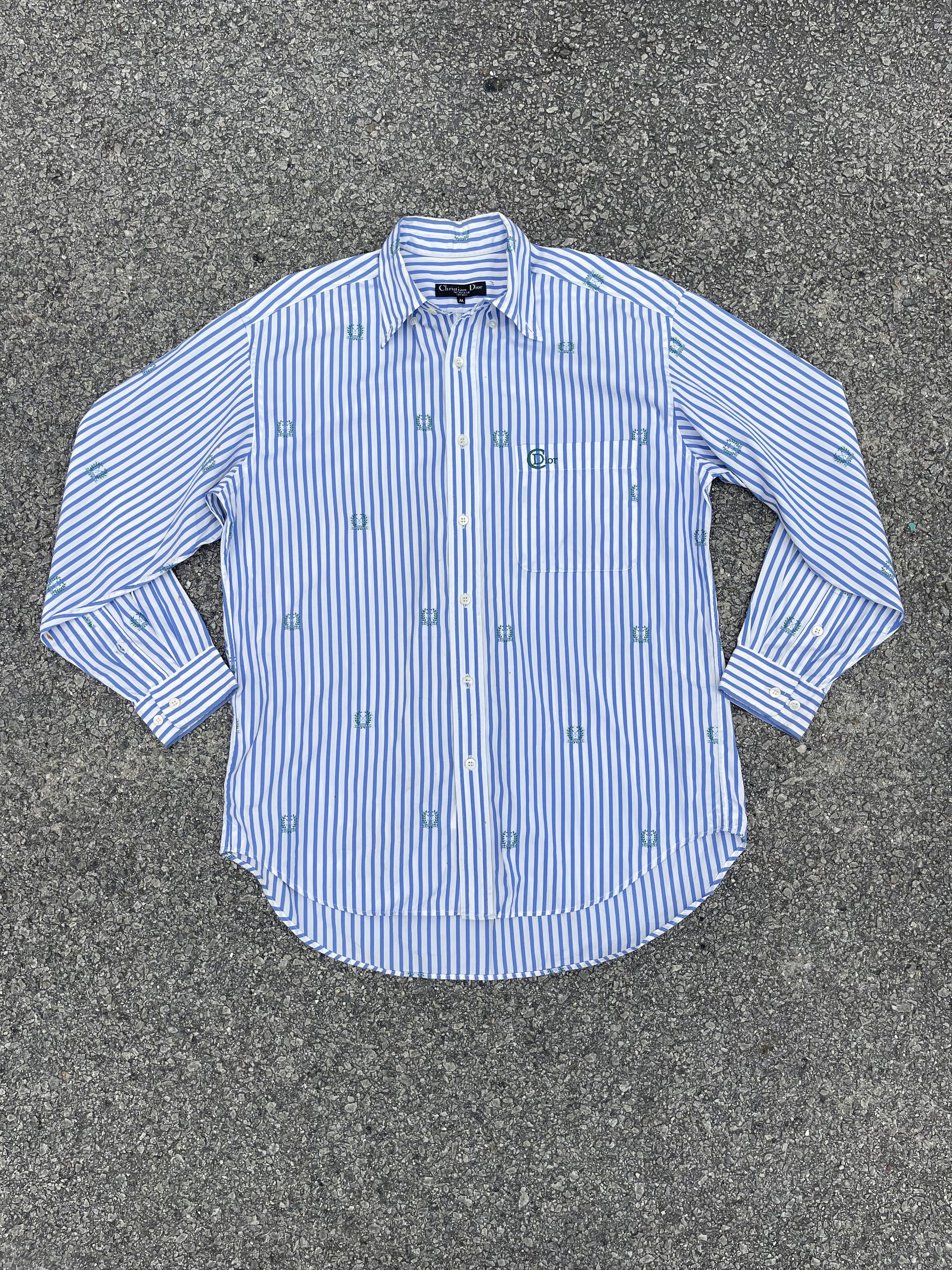 Christian Dior Monsieur × Vintage Vtg C.Dior Casual Full Embroidery Crest Logo Shirt Size US M / EU 48-50 / 2 - 2 Thumbnail