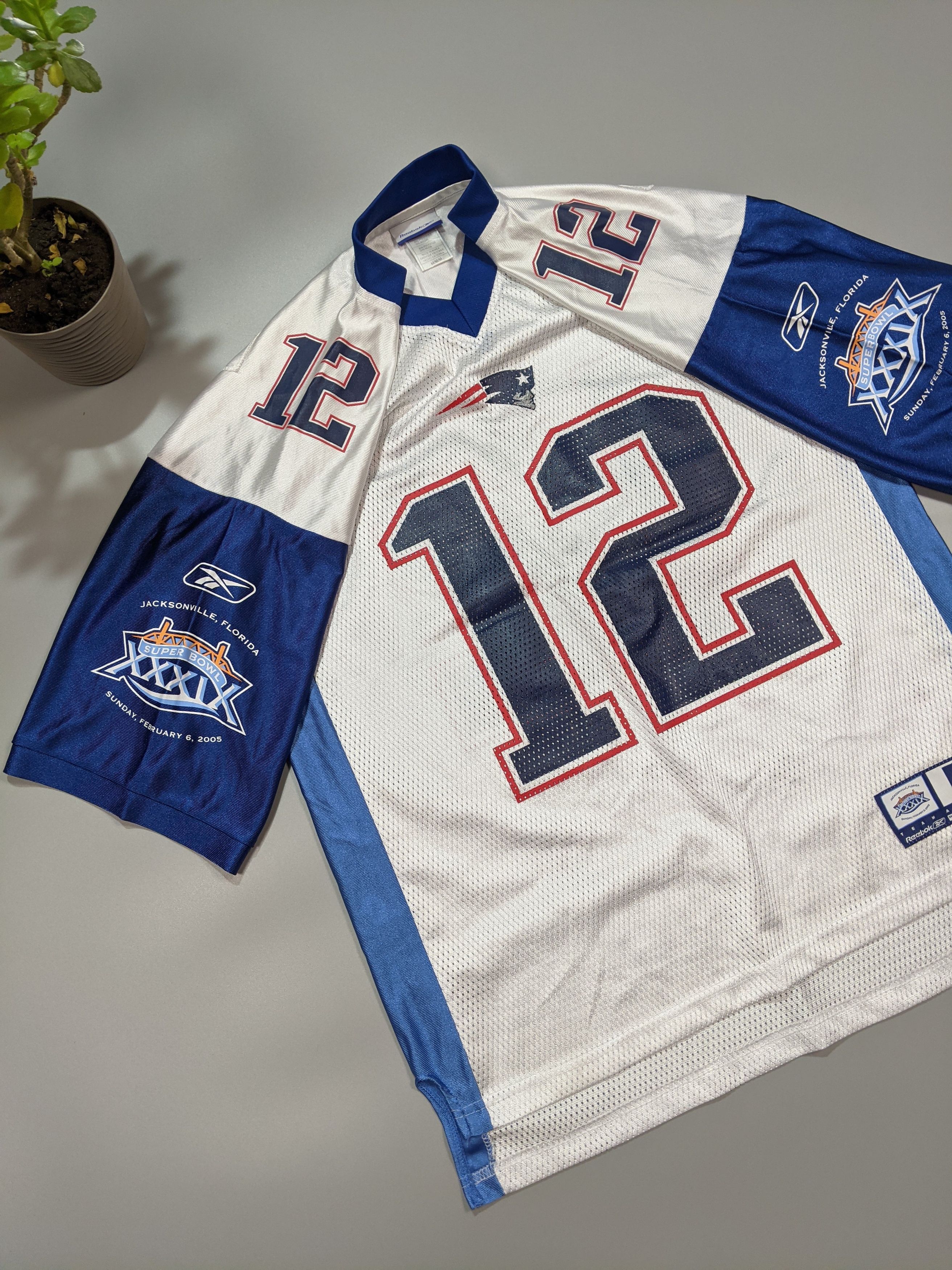 Reebok Rugby Football Jersey TOM BRADY 12 Super Bowl Jersey NEP Size US M / EU 48-50 / 2 - 3 Thumbnail