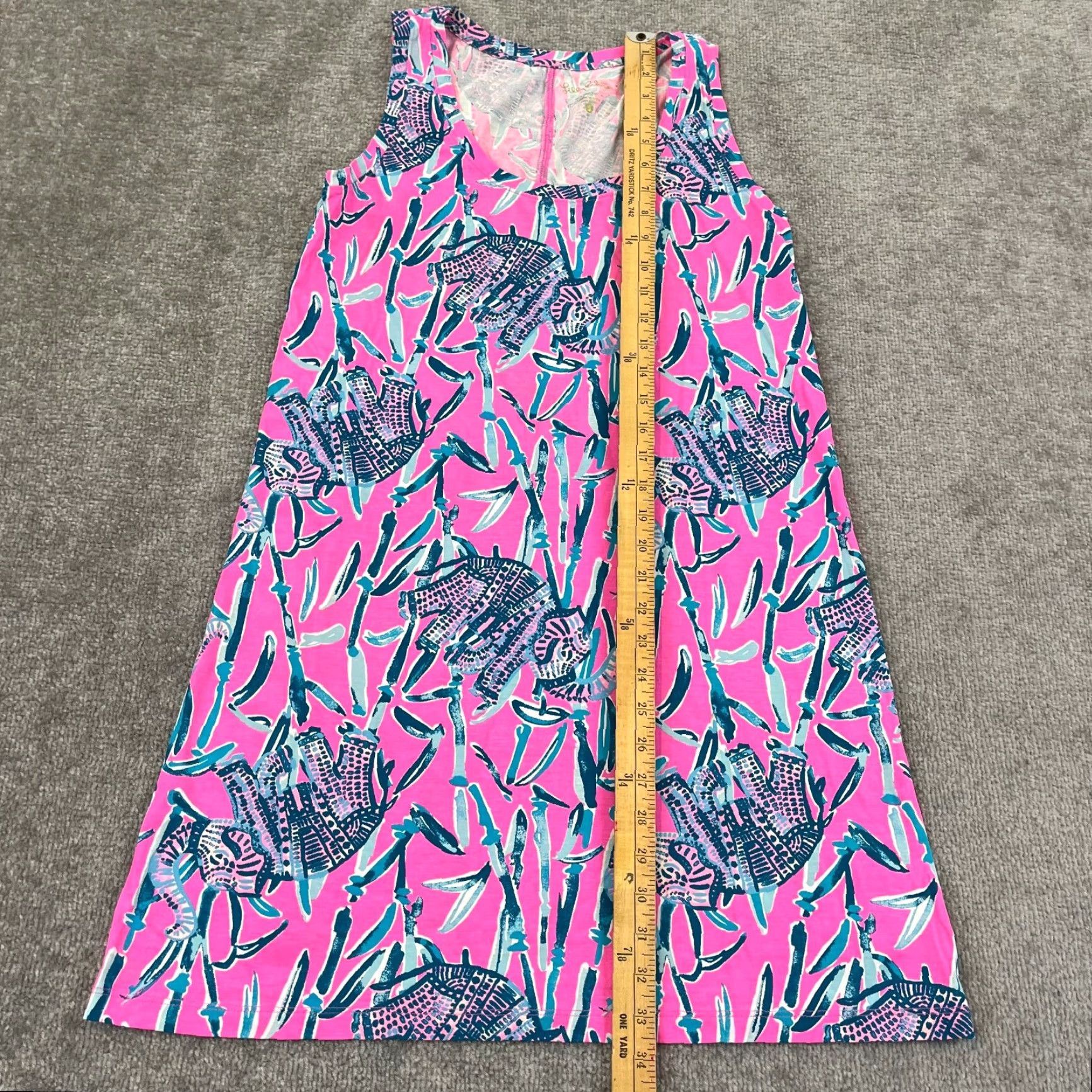 Lilly Pulitzer Lilly Pulitzer Raylee Dress Womens S Pink Blue Peanut Gallery Animal Print A-Line Multicolor Short Sleeveless Round Neck Pullover Dress Size S / US 4 / IT 40 - 3 Thumbnail