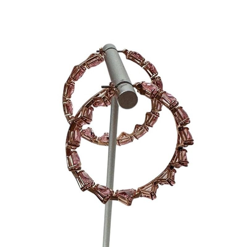 Swarovski Swarovski Ortyx hoop earrings Triangle cut, Pink Size ONE SIZE - 7 Thumbnail