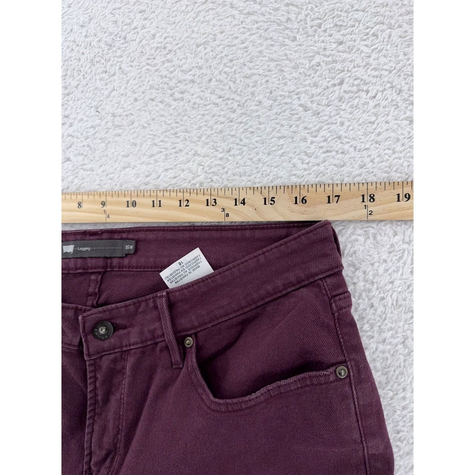 Levi's Levi's Legging Jeans Skinny 16W Purple Denim Mid Rise Pants 34x29 Womens Plus Stretch Cotton Spandex Size 38" / US 16 / IT 52 - 4 Thumbnail