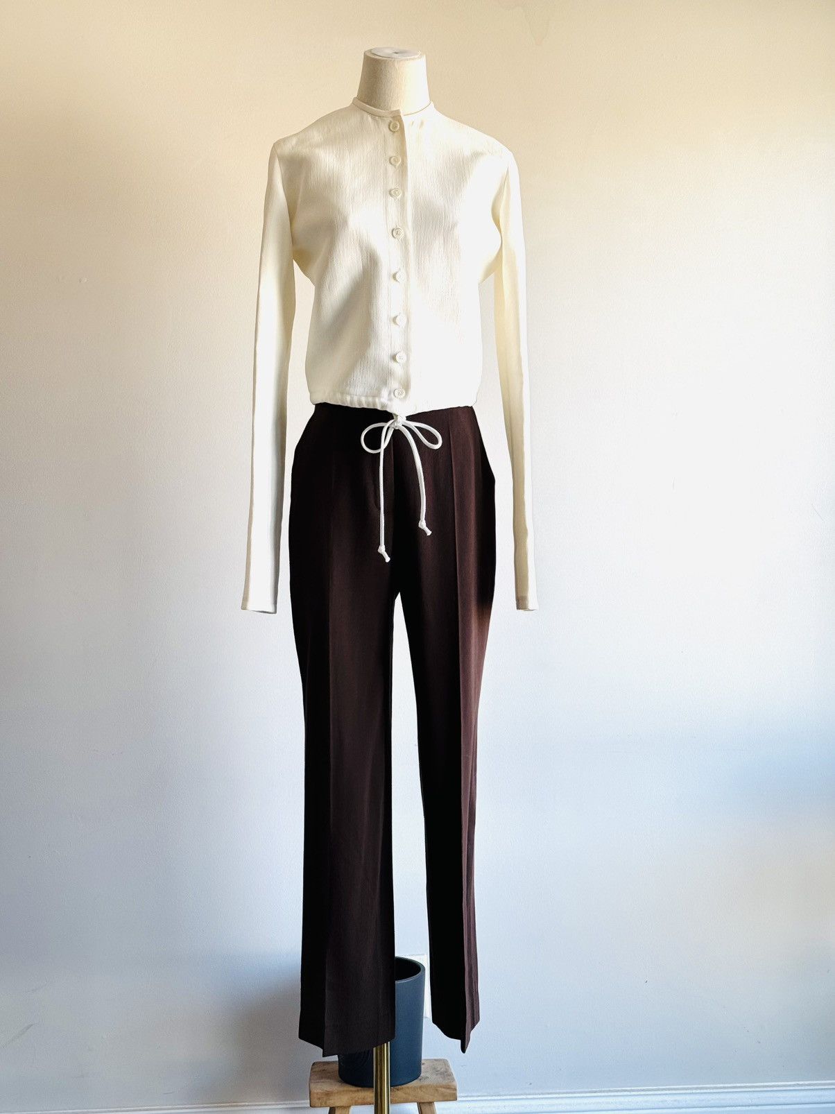 Vintage × plein sud Vintage Plein Sud Chocolate brown wool trousers sz 40 Size 28" / US 6 / IT 42 - 3 Thumbnail