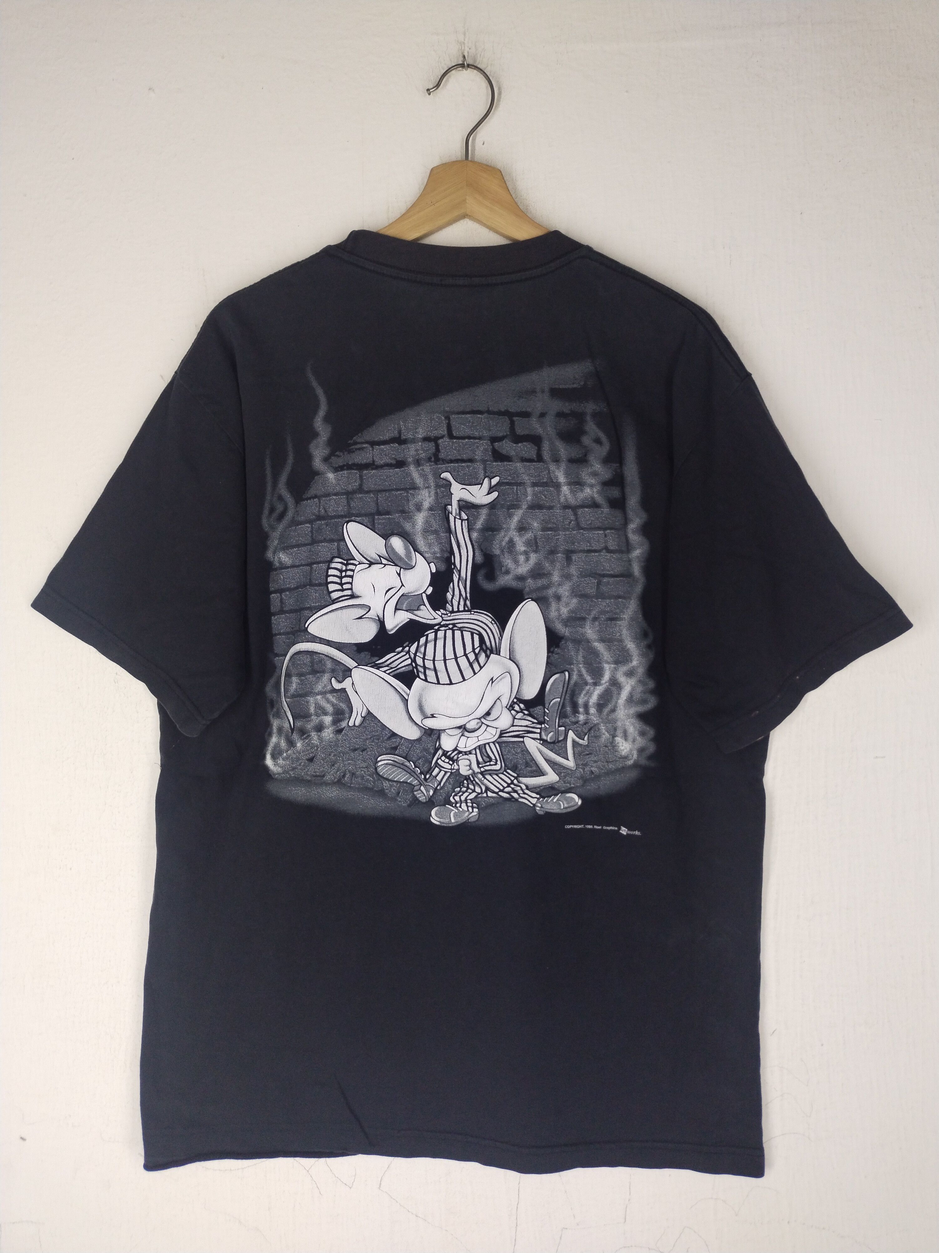 Vintage 98's Vintage Movie Pinky and The Brain, Neol Graphic Shirt Size US L / EU 52-54 / 3 - 9 Thumbnail