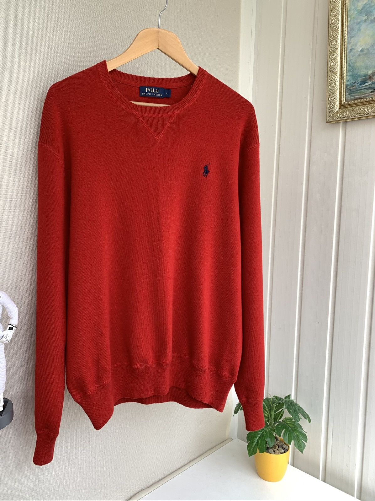 Polo Ralph Lauren Polo Ralph Lauren Sweatshirt Crew Neck Red Mens Size L Size US L / EU 52-54 / 3 - 1 Thumbnail