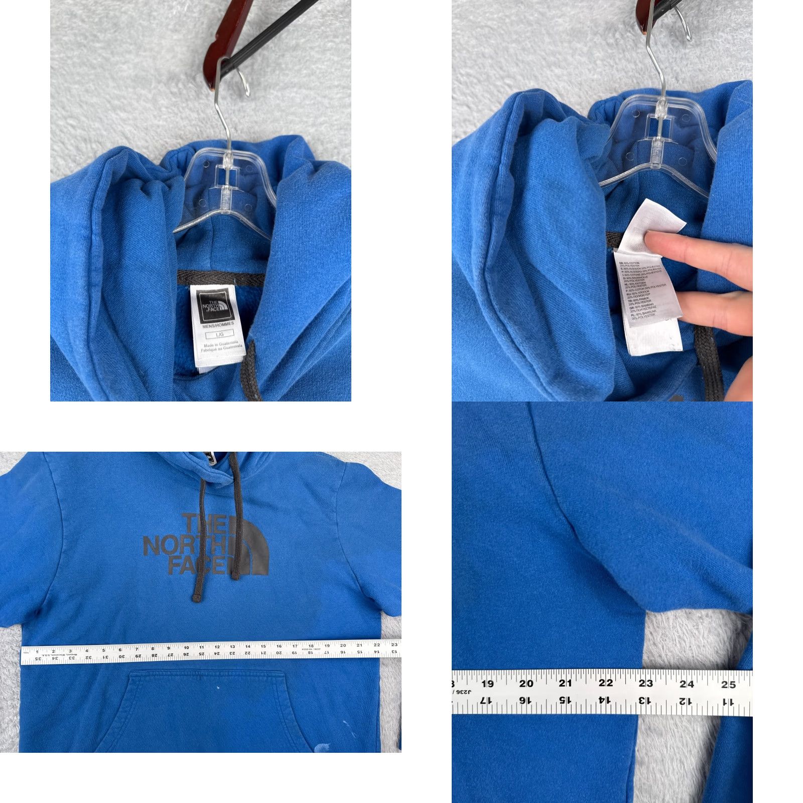 The North Face VINTAGE The North Face Hoodie Shirt Men Large Blue Pullover Jersey Fabric PAINT SPOTS Size US L / EU 52-54 / 3 - 8 Thumbnail