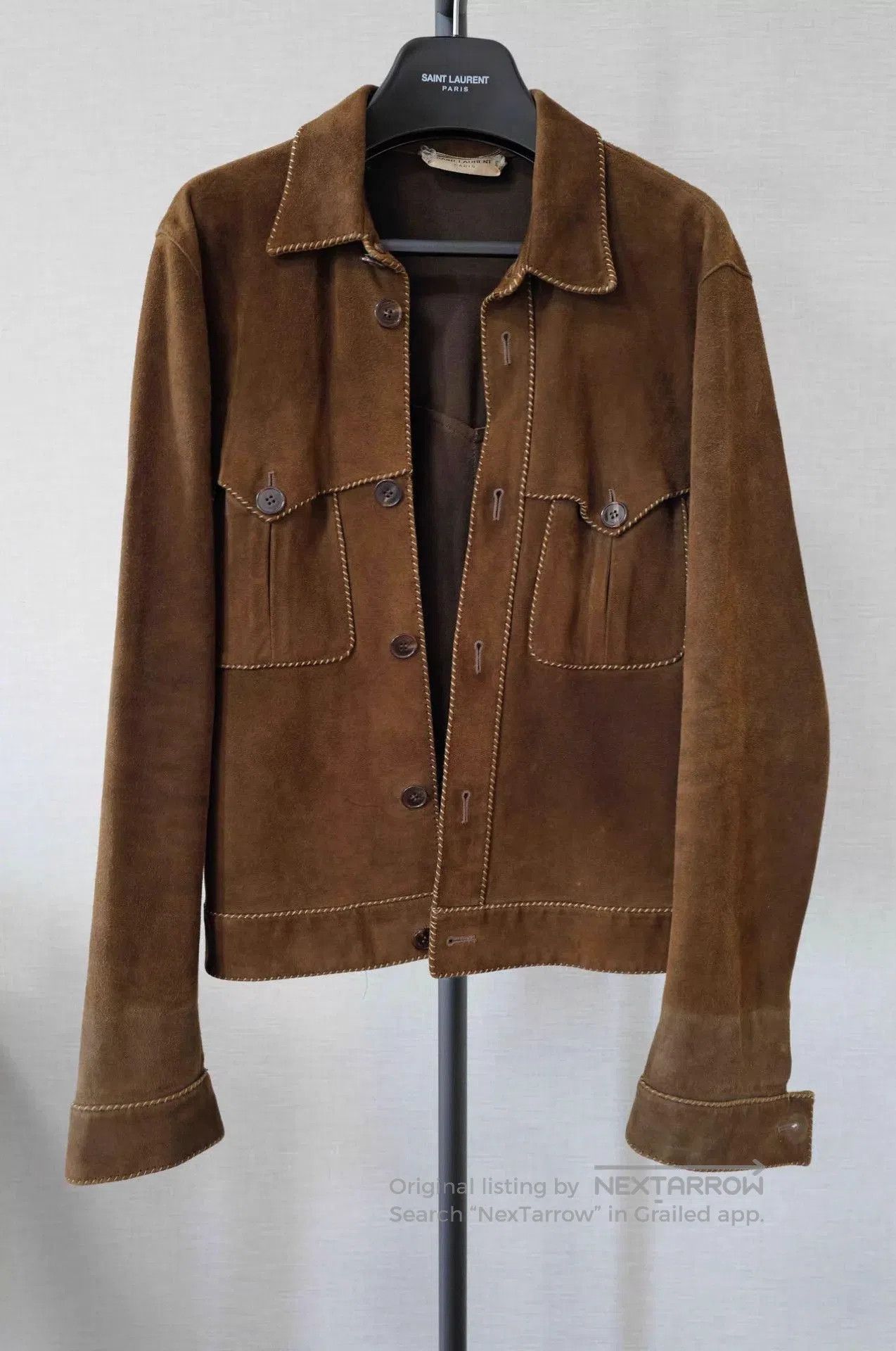 Saint Laurent Paris Brown Suede Button. Size US M / EU 48-50 / 2 - 1 Thumbnail