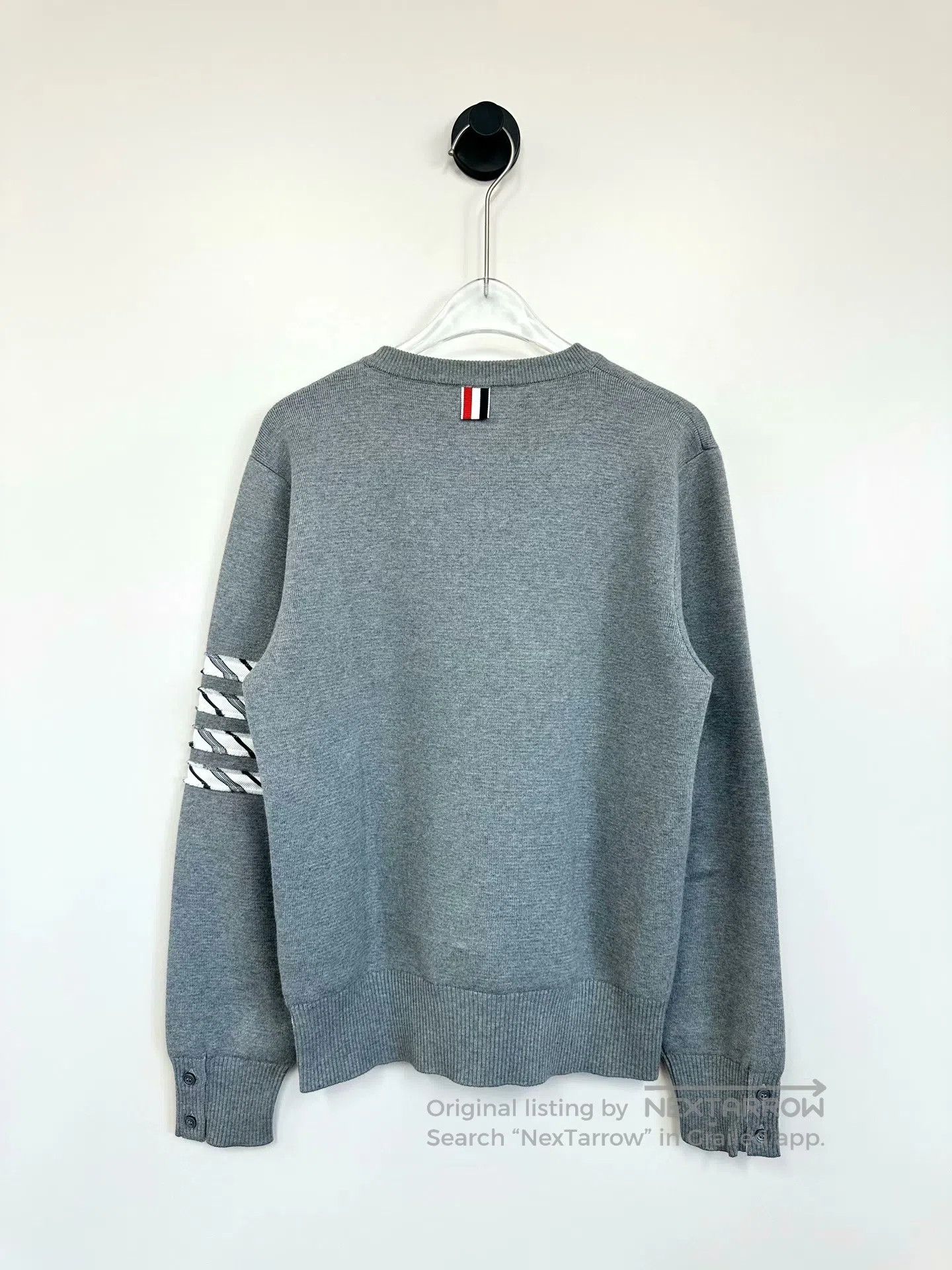 Other Thom Browne Grey Classic Four-stripe Knit Sweater| Size US XS / EU 42 / 0 - 2 Thumbnail