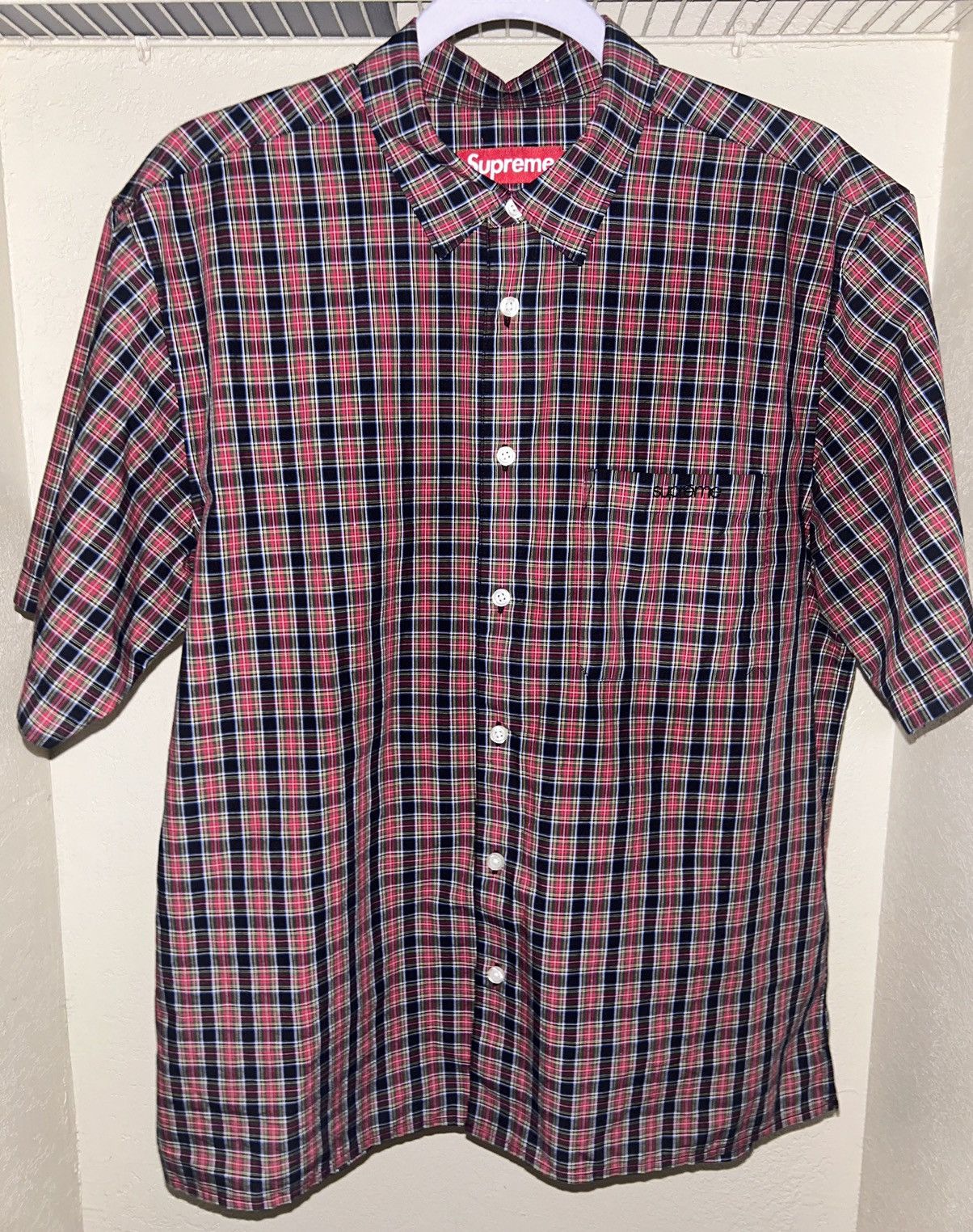 Supreme Loose Fit Mini S/S Plaid Shirt