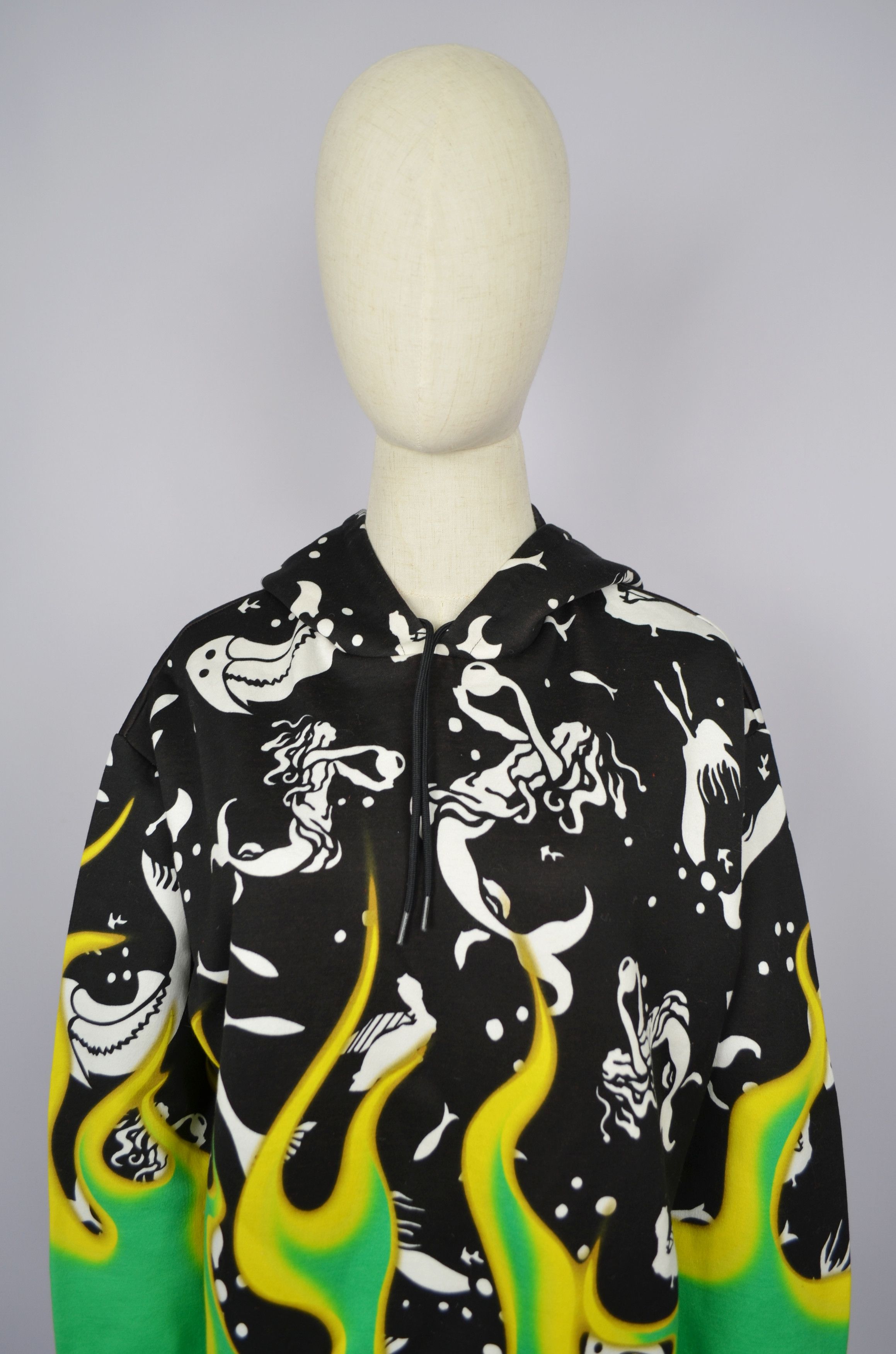 Prada PRADA Special Edition Mermaid Flames Hoodie Size S VERY RARE Size S / US 4 / IT 40 - 10 Thumbnail