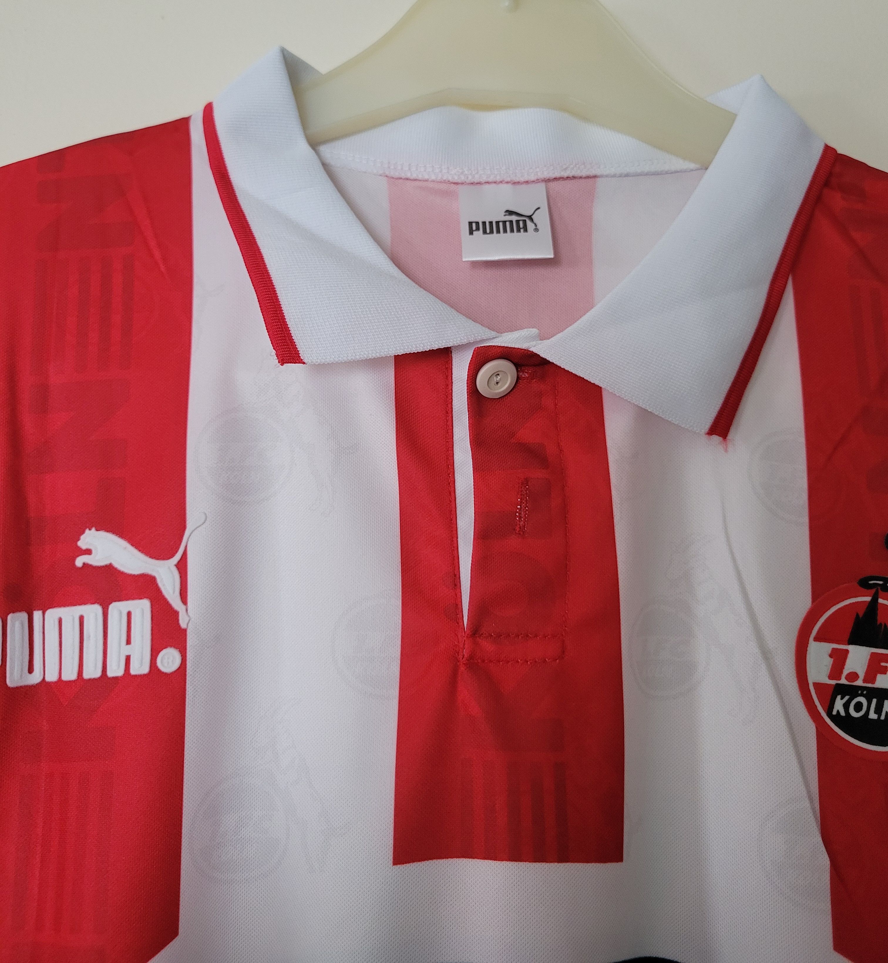 Other Polster 9 FC Cologne 1995/1996 Vintage Soccer trikot Jersey Size US L / EU 52-54 / 3 - 5 Thumbnail