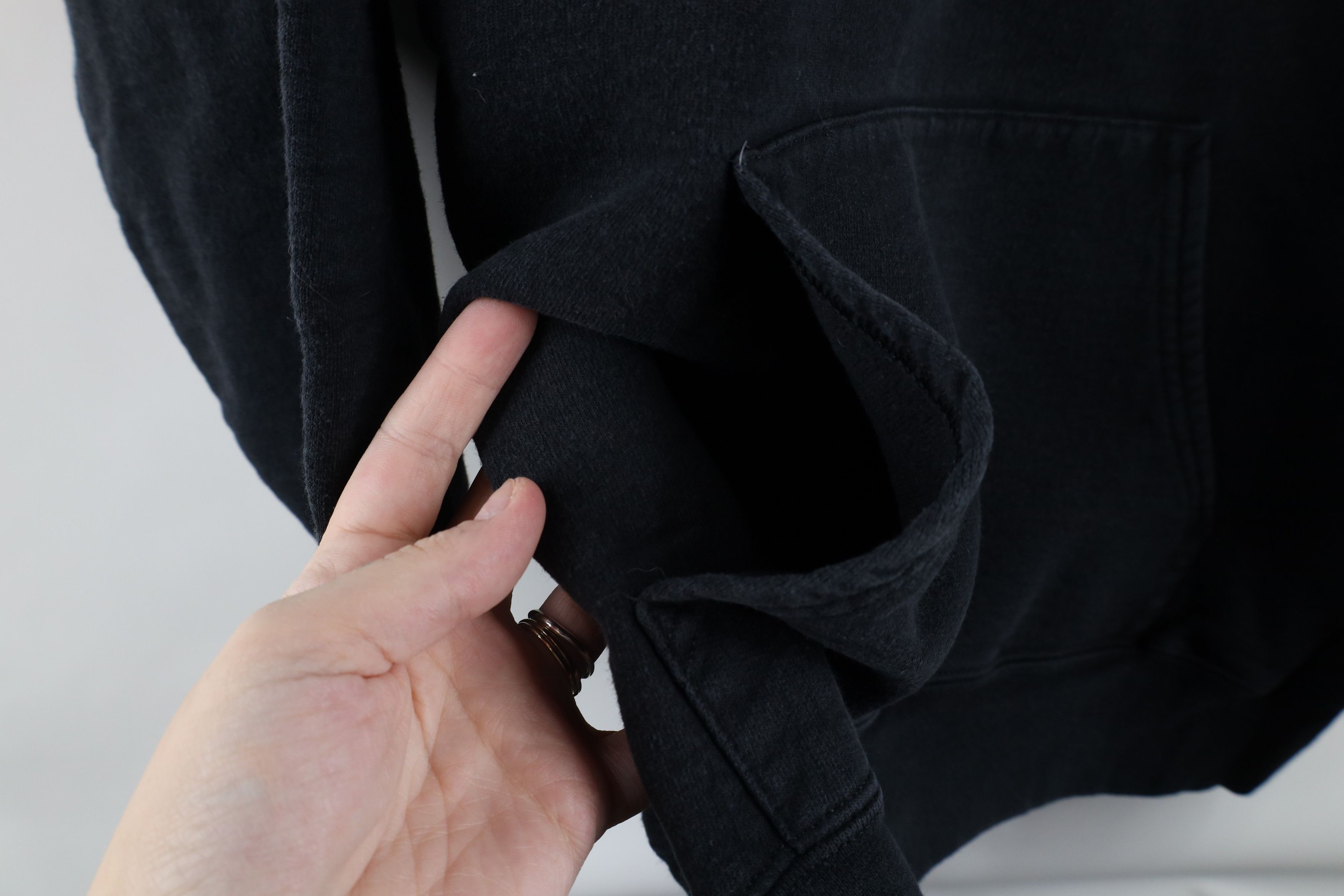 Vintage Vintage 90s Streetwear Heavyweight Hoodie Sweatshirt Black Size US M / EU 48-50 / 2 - 4 Thumbnail