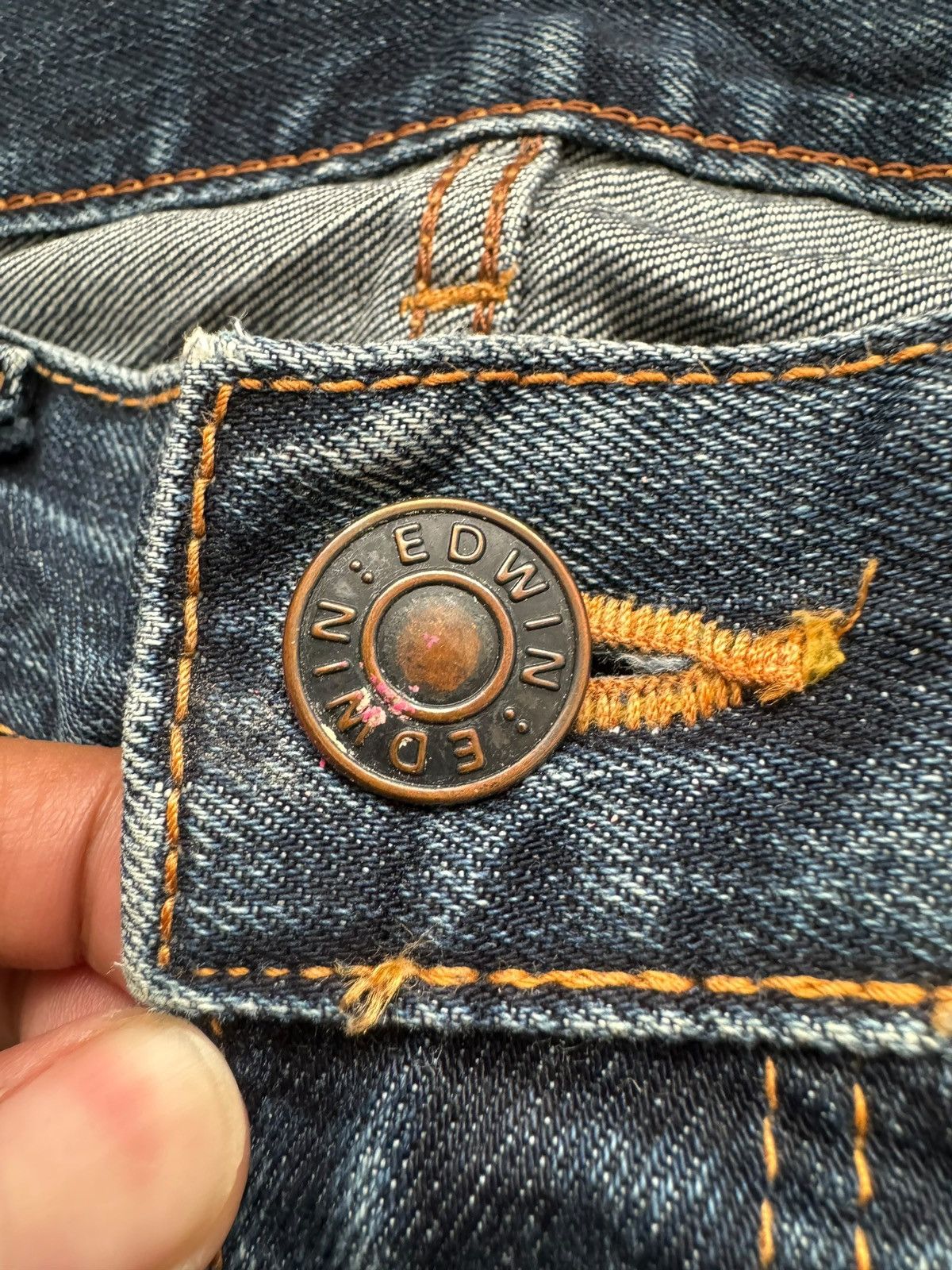Edwin VINTAGE EDWIN 503ZZ DISTRESSED DENIM JEANS Size US 35 - 7 Thumbnail