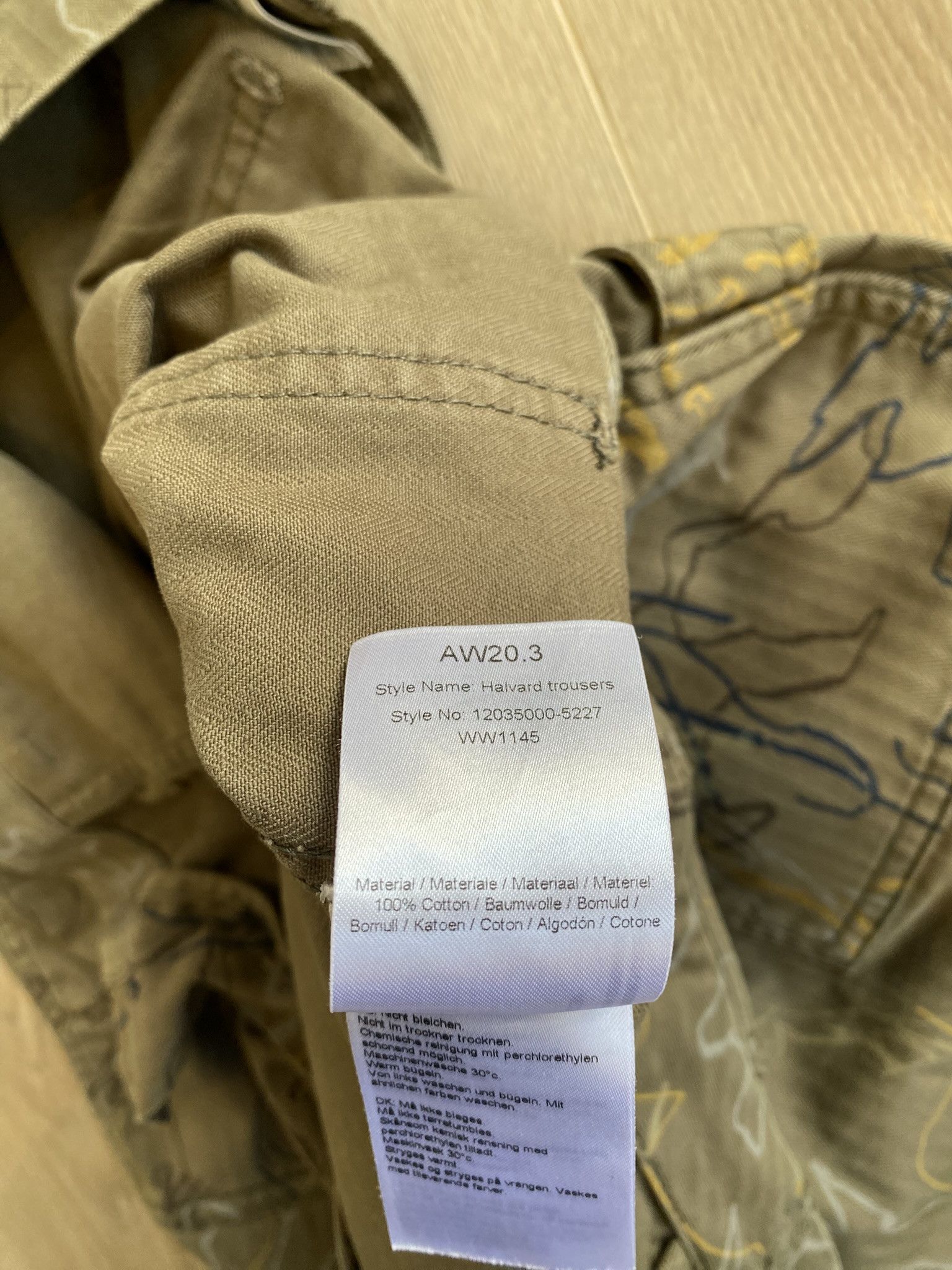 Our Legacy × Wood Wood 46/S - Green AOP Trousers - Herringbone Weave Size US 30 / EU 46 - 10 Thumbnail