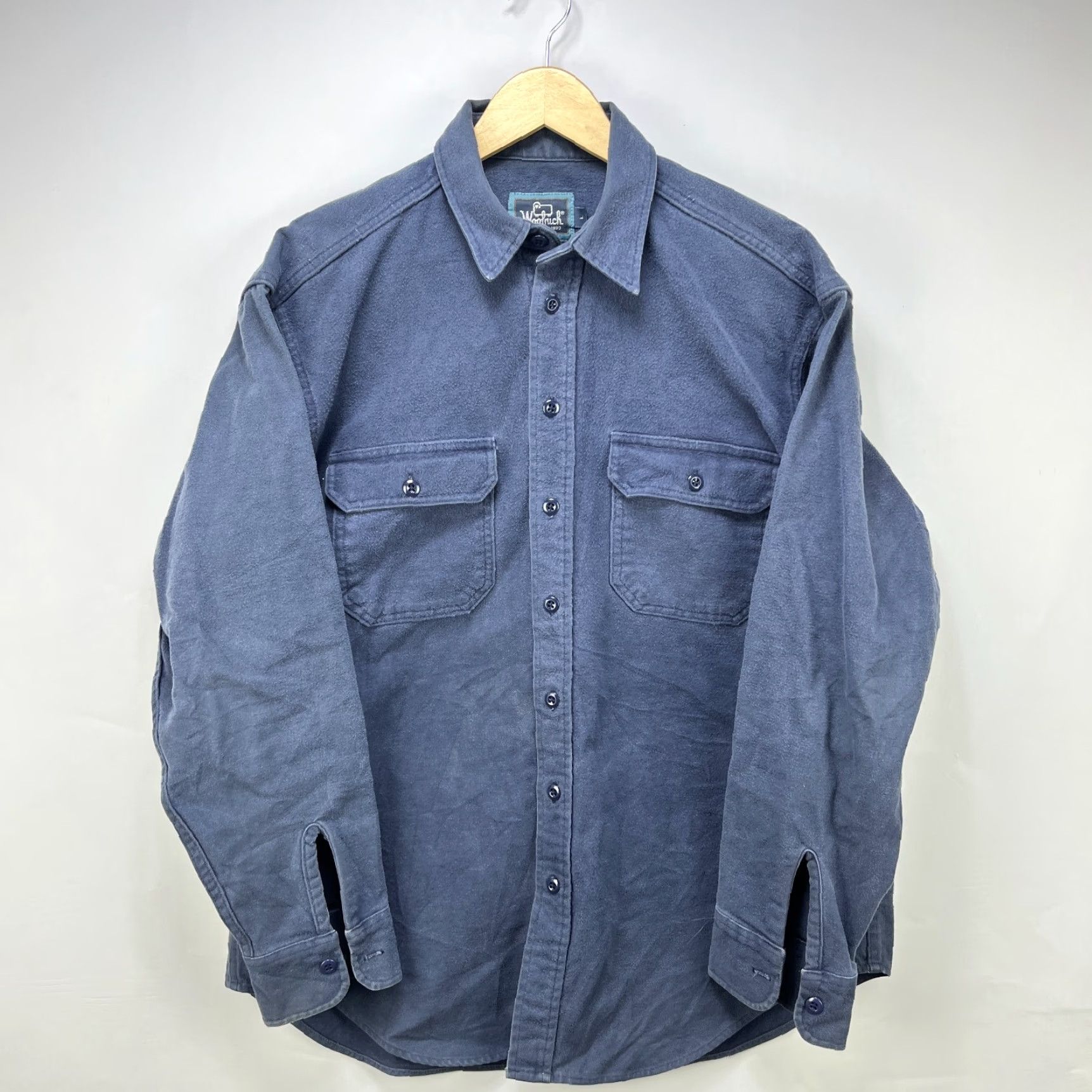 Vintage VINTAGE Woolrich Shirt 90s Button-Up Long Sleeve Blue M Adults Mens Large Size US M / EU 48-50 / 2 - 2 Thumbnail