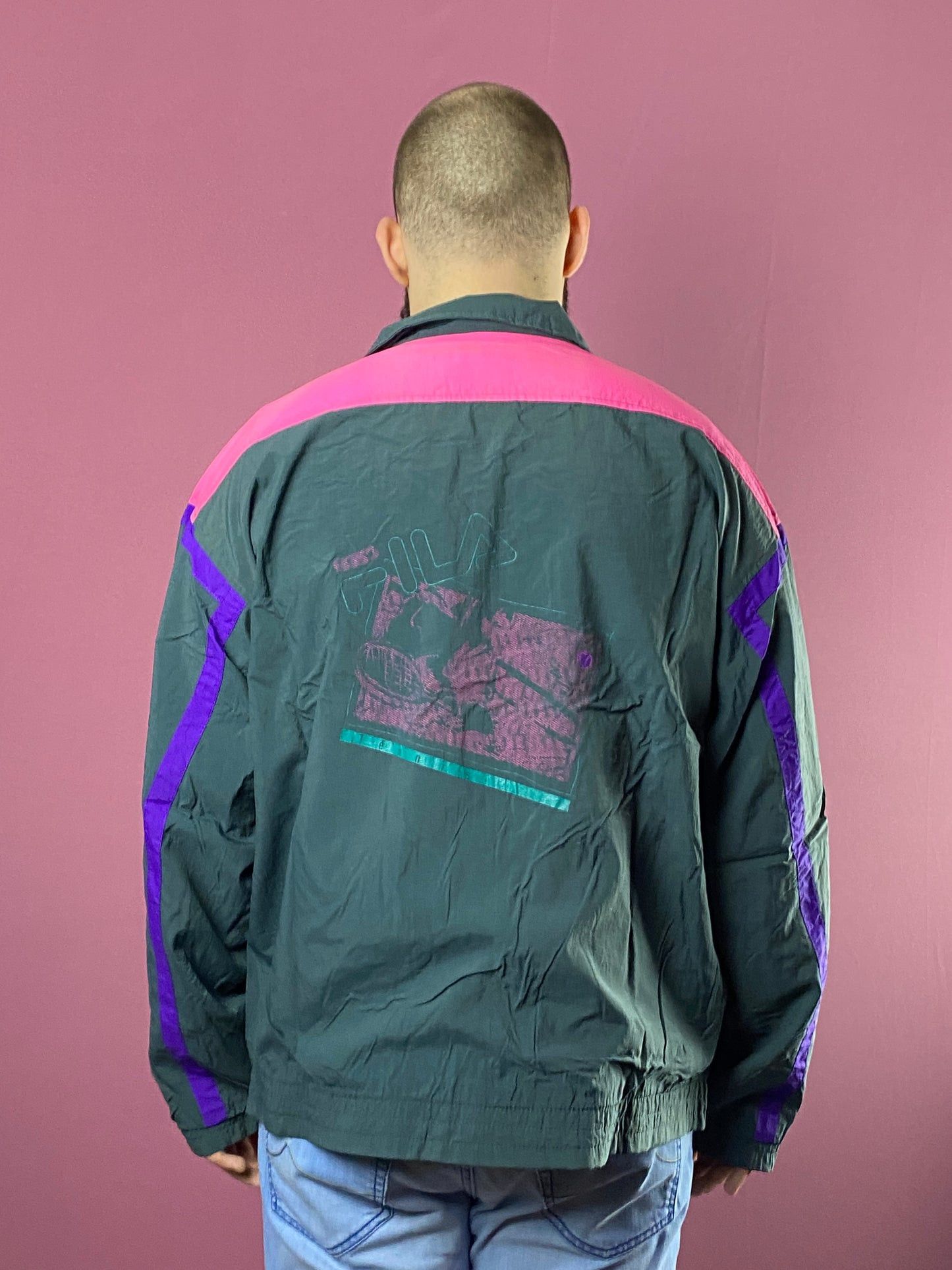 Fila × Vintage 90s Fila Vintage Men's Windbreaker Jacket - XXL Size US XXL / EU 58 / 5 - 3 Thumbnail