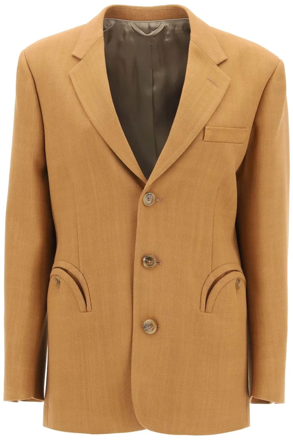 image of O1S22I1N0424 Single-Breasted Blazer In Brown Orange, Women's (Size Medium)