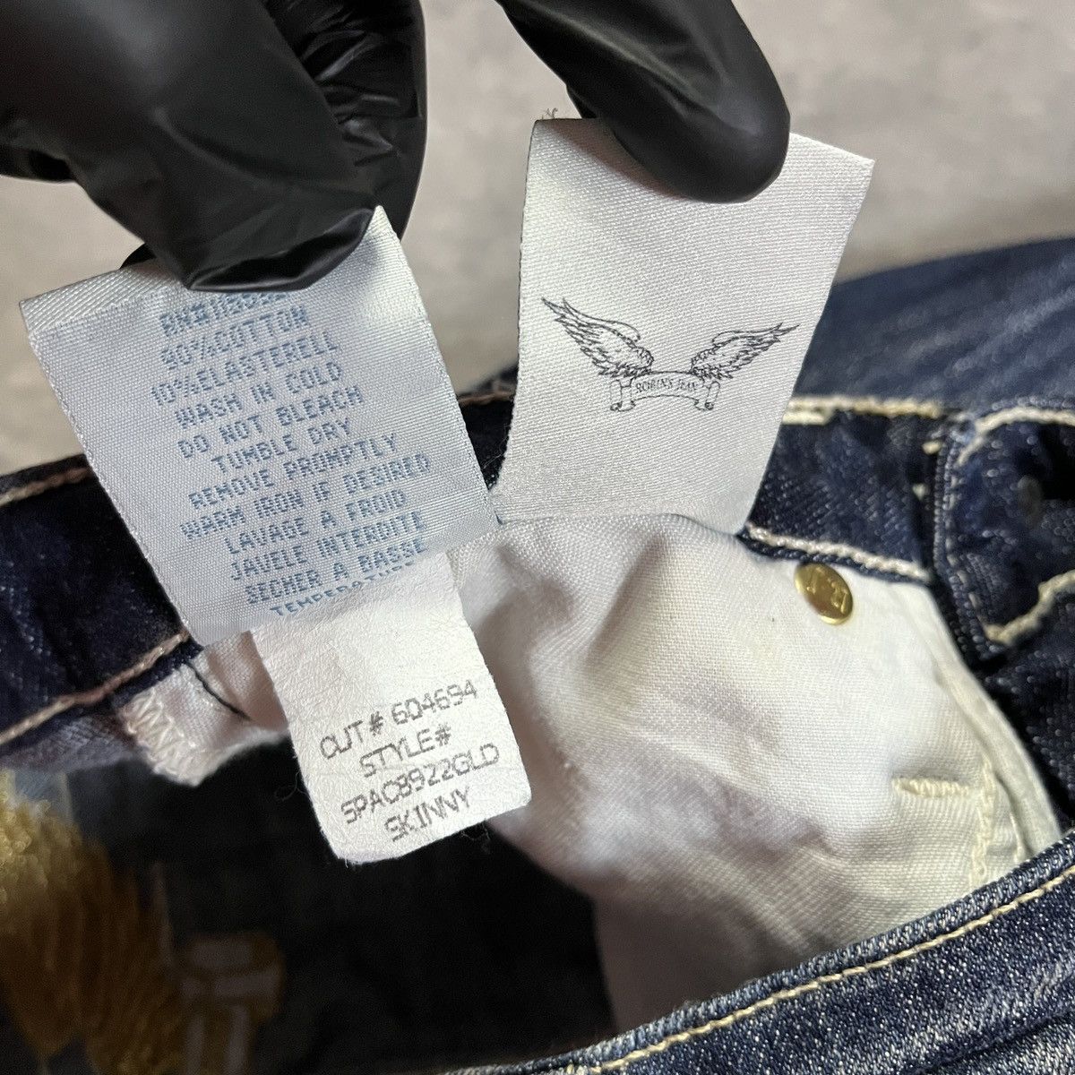 Robins Jeans 2000s Robin’s Jean - Punk Studded Gold Wing y2k Skinny Denim Size US 26 / EU 42 - 8 Thumbnail