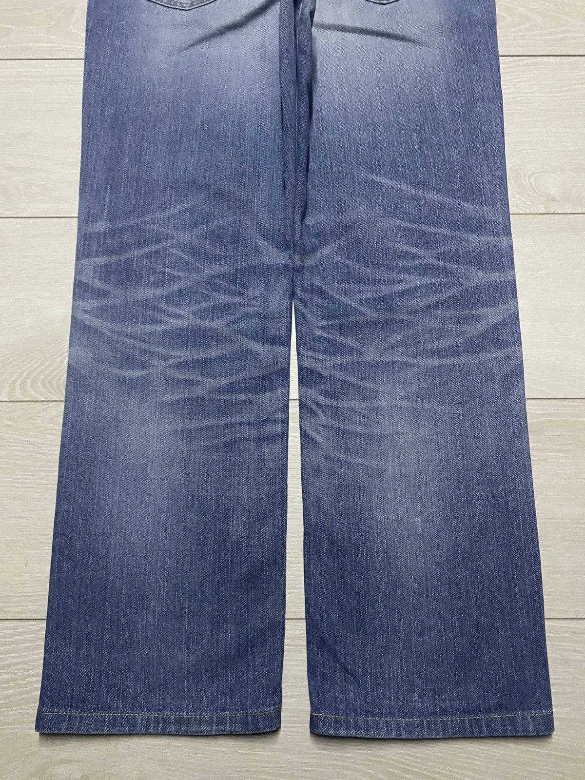 Number (N)ine Vintage Lee Riders Faded Wash Distressed Loose Jeans Size US 33 - 6 Thumbnail