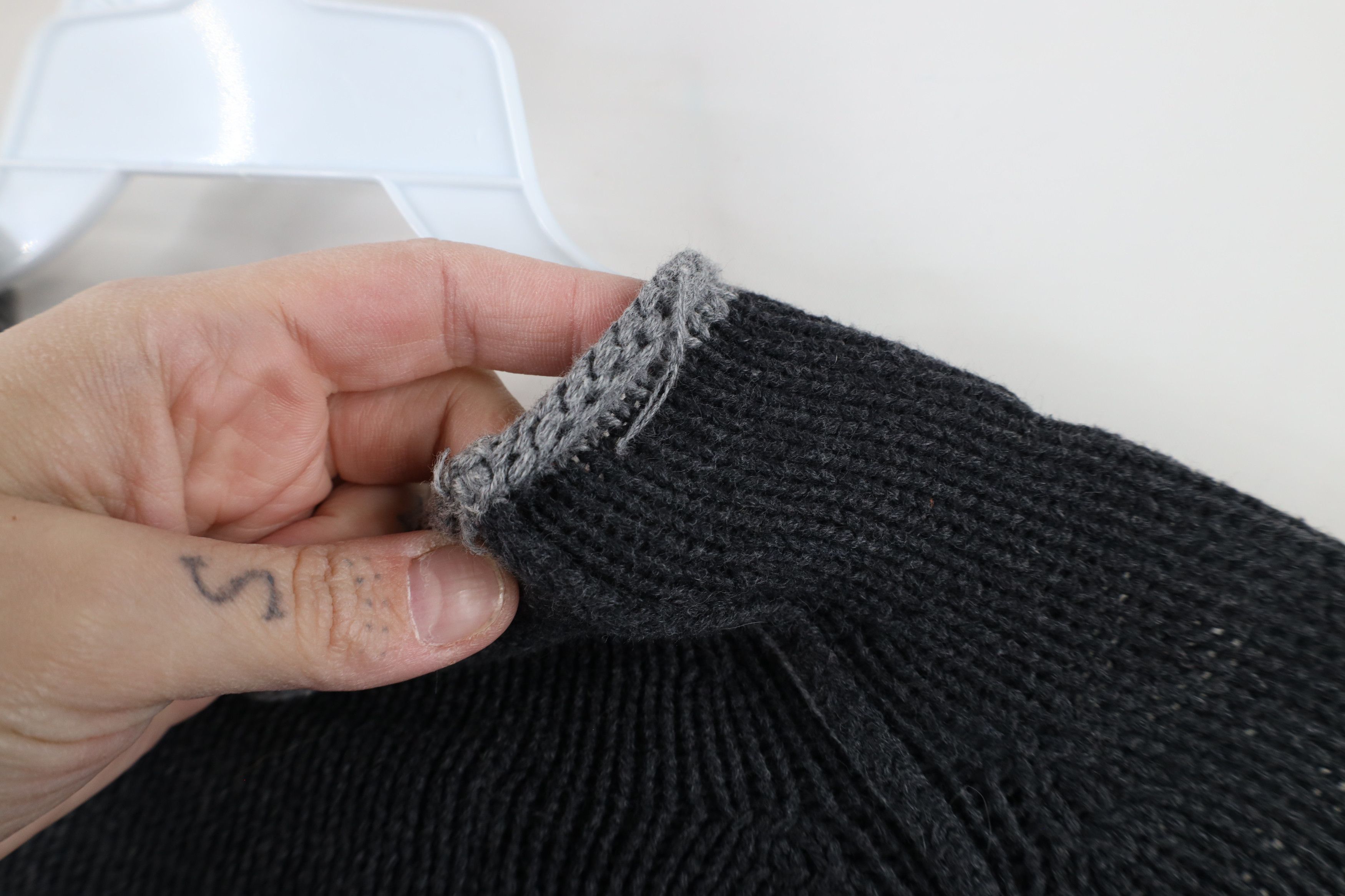 Vintage Vintage 90s Streetwear Blank Cotton Marled Knit Sweater Gray Size US L / EU 52-54 / 3 - 8 Thumbnail