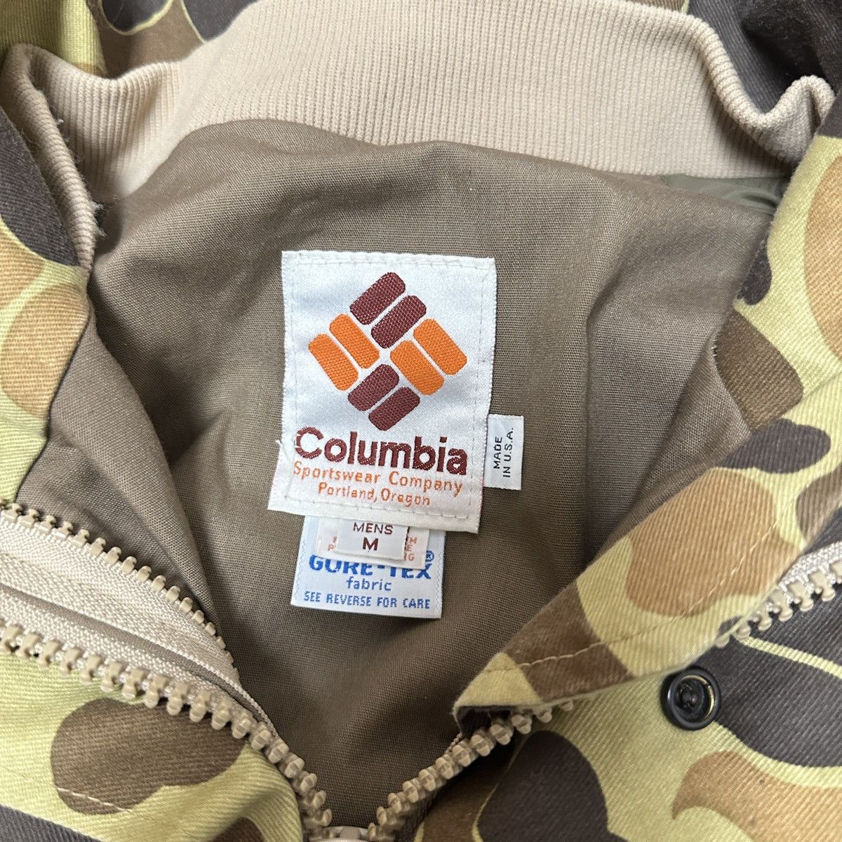 Columbia × Vintage COLUMBIA Camo Jacket Men Medium GoreTex Hunt Coat VTG USA Size US M / EU 48-50 / 2 - 3 Thumbnail
