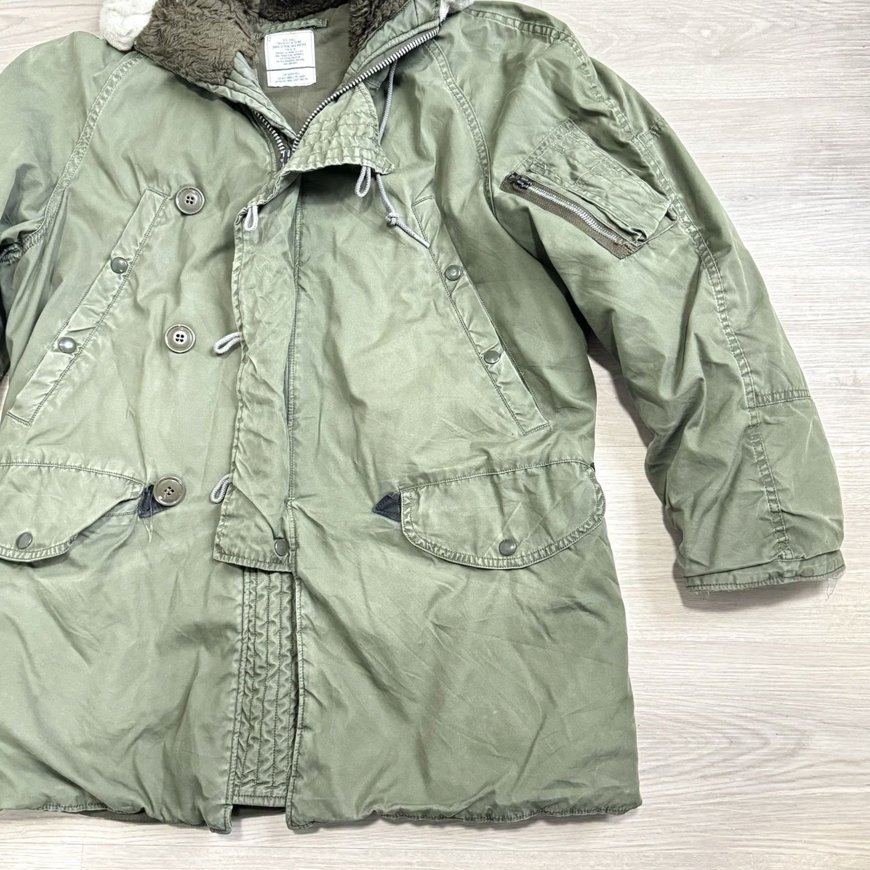 Schott VINTAGE SCHOTT USAF Military Cold Weather Parka N-3B Coat Men’s Small Green Hooded Zipper Slim Fit Regular Size S Size US S / EU 44-46 / 1 - 3 Thumbnail