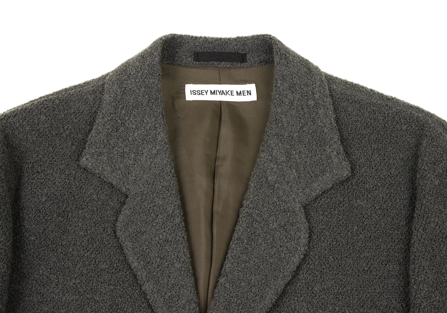 Issey Miyake Wool Blend Pile Knit Jacket in Khaki Gray, Size XL Size US XL / EU 56 / 4 - 3 Thumbnail
