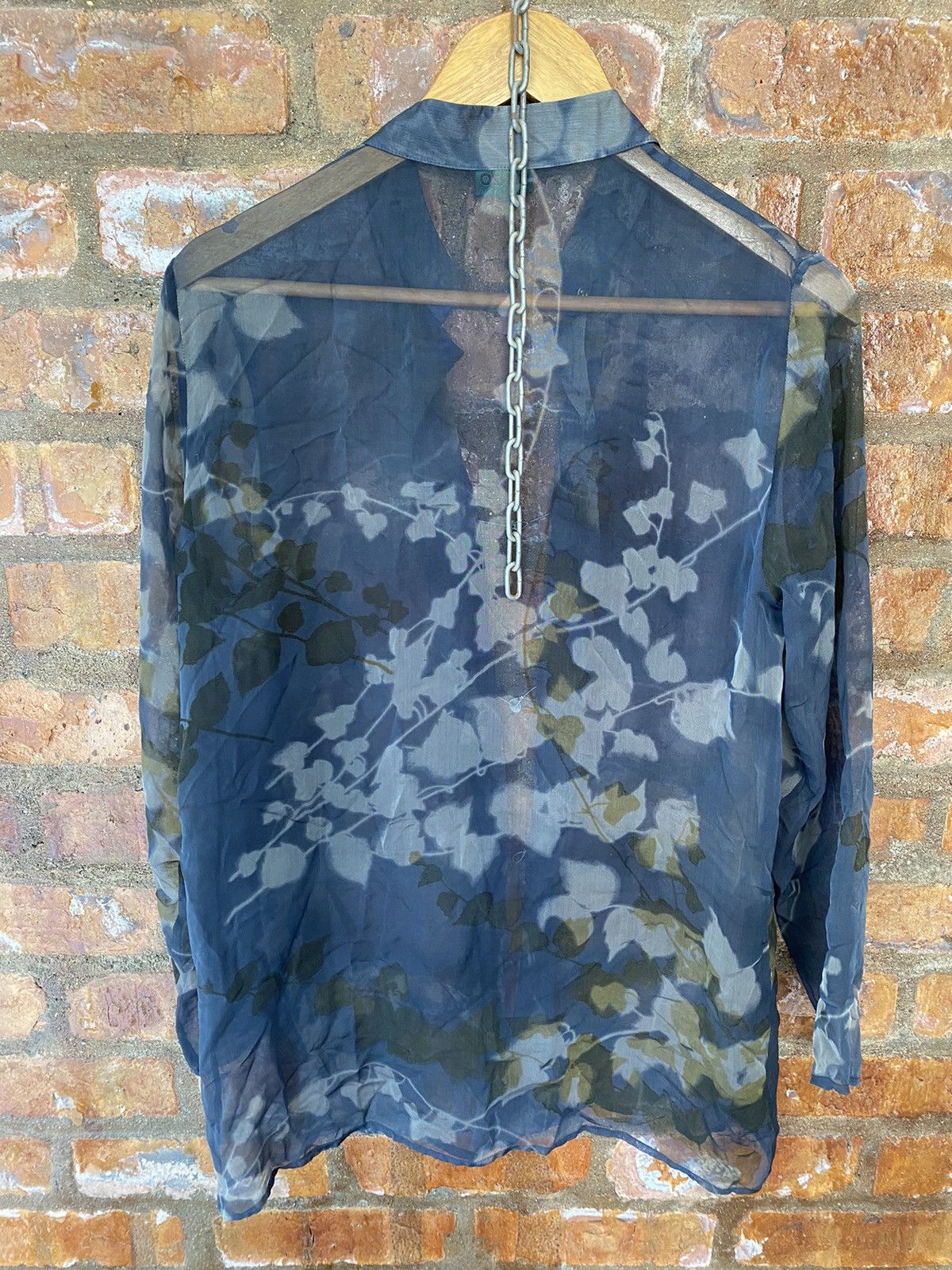 Kenzo × Vintage 1990s KENZO Mesh paper thin button up sexy Size M / US 6-8 / IT 42-44 - 12 Thumbnail