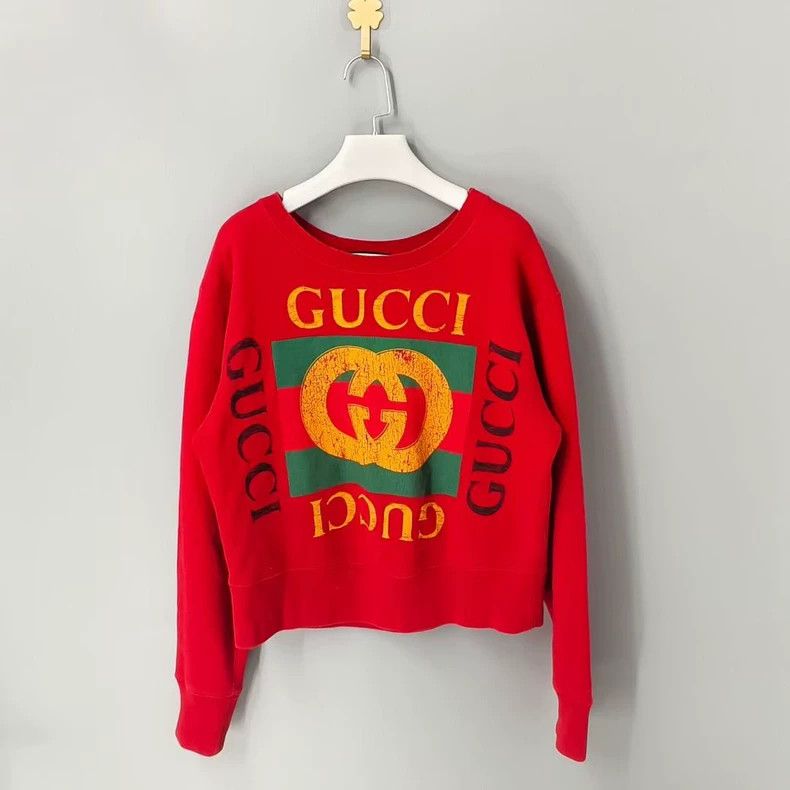 Gucci Gucci Logo Red Sweatshirt with Embroidery-yf Size US XS / EU 42 / 0 - 1 Thumbnail