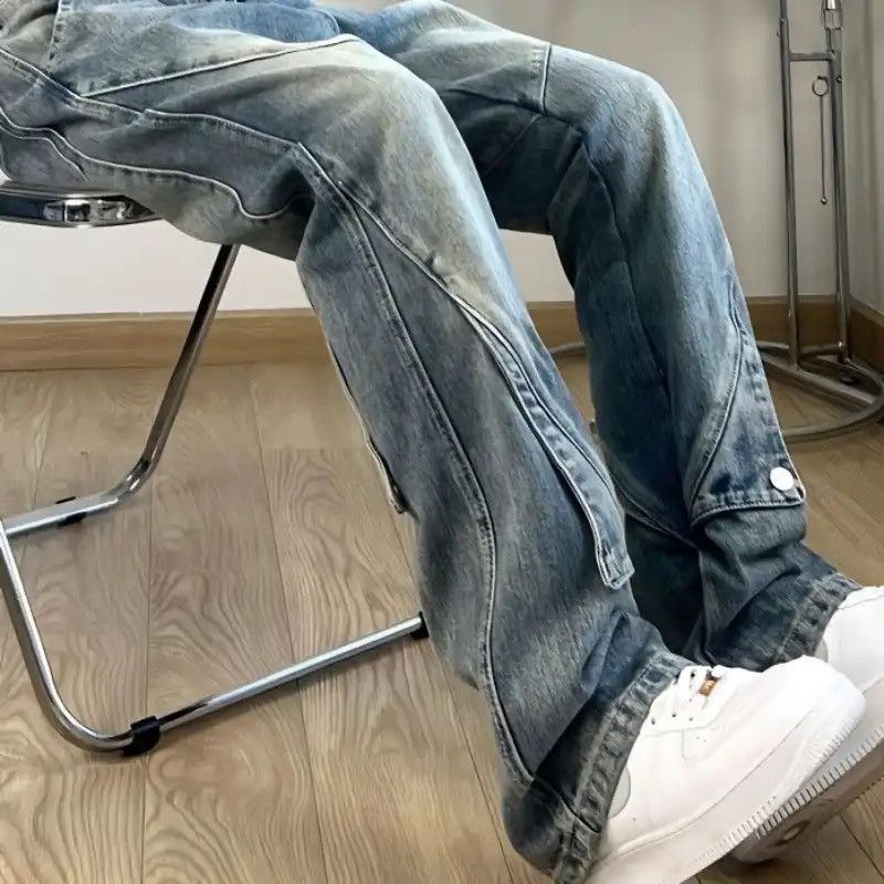 Denime × Vintage Light Blue Flared Male Cowboy Pants Straight Jeans Size US 31 - 1 Thumbnail