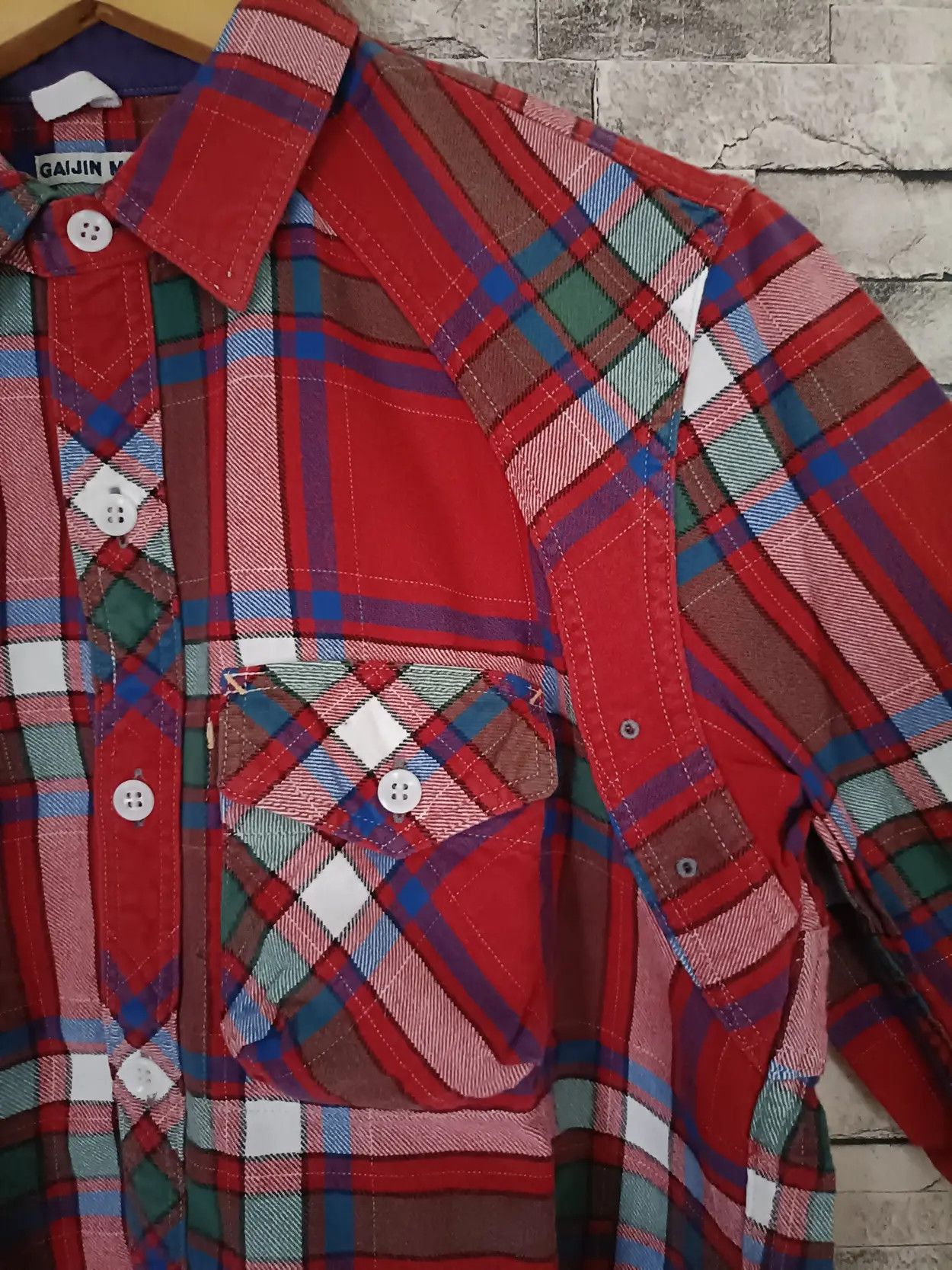 Japanese Brand Gaijin made crazy silhouette flannel shirt Size US M / EU 48-50 / 2 - 2 Thumbnail