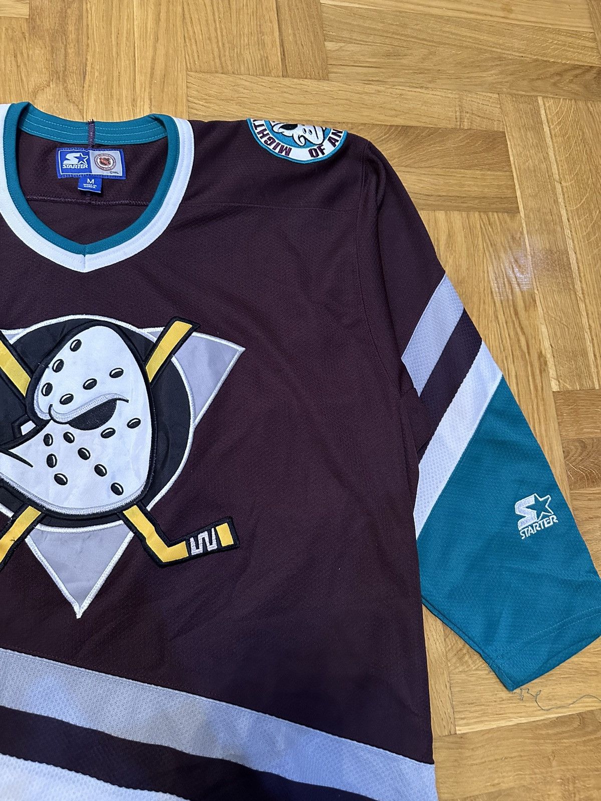 NHL × Starter Vintage Starter Anaheim Mighty Ducks Jersey hockey Size US M / EU 48-50 / 2 - 3 Thumbnail